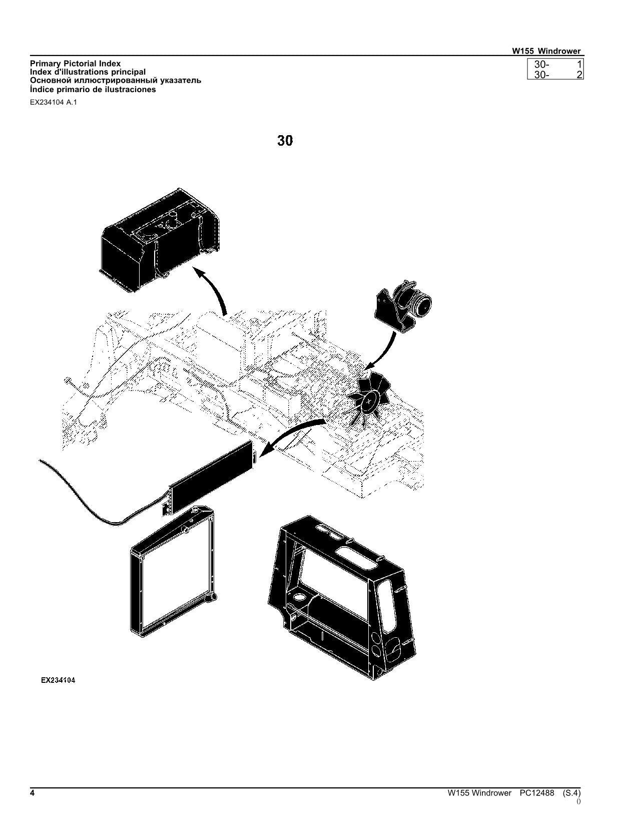 JOHN DEERE W155 WINDROWER PARTS CATALOG MANUAL #1