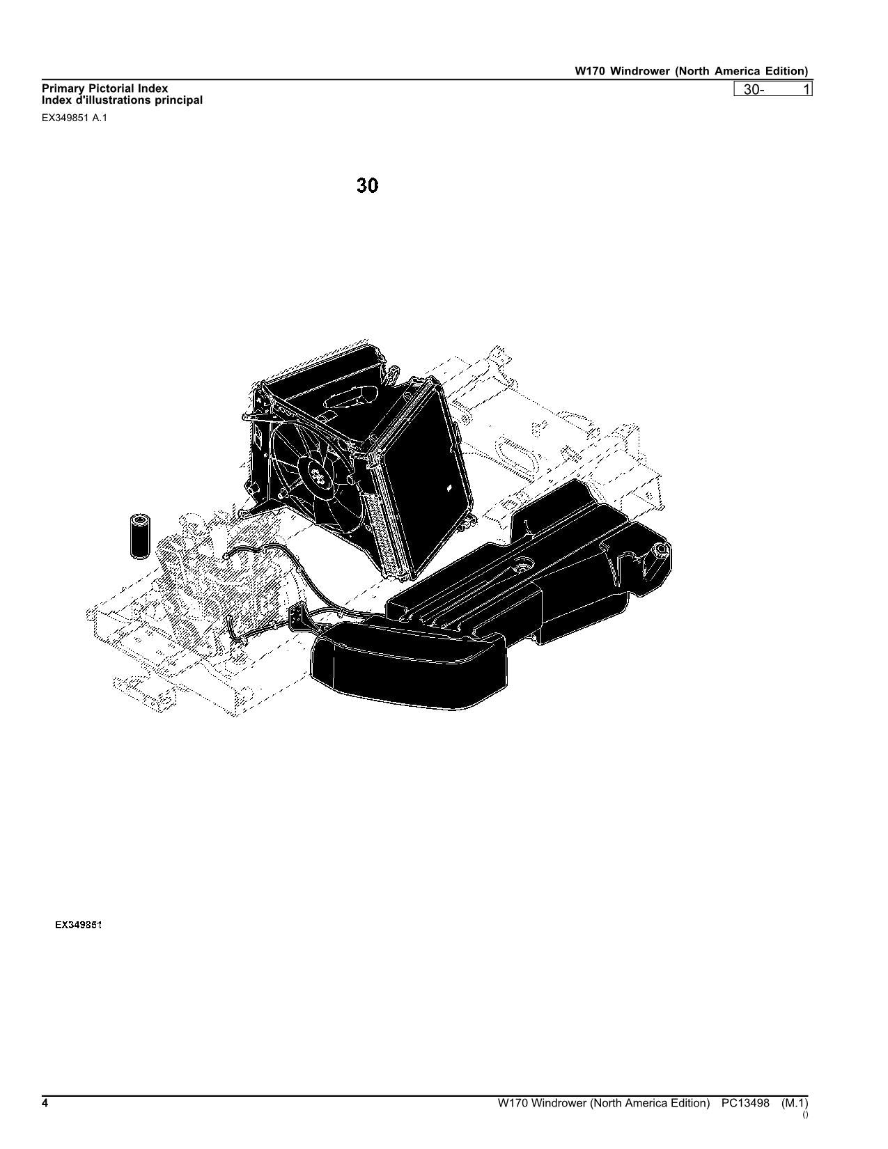 JOHN DEERE W170 WINDROWER PARTS CATALOG MANUAL