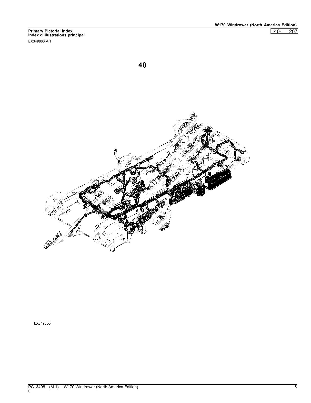 JOHN DEERE W170 WINDROWER PARTS CATALOG MANUAL