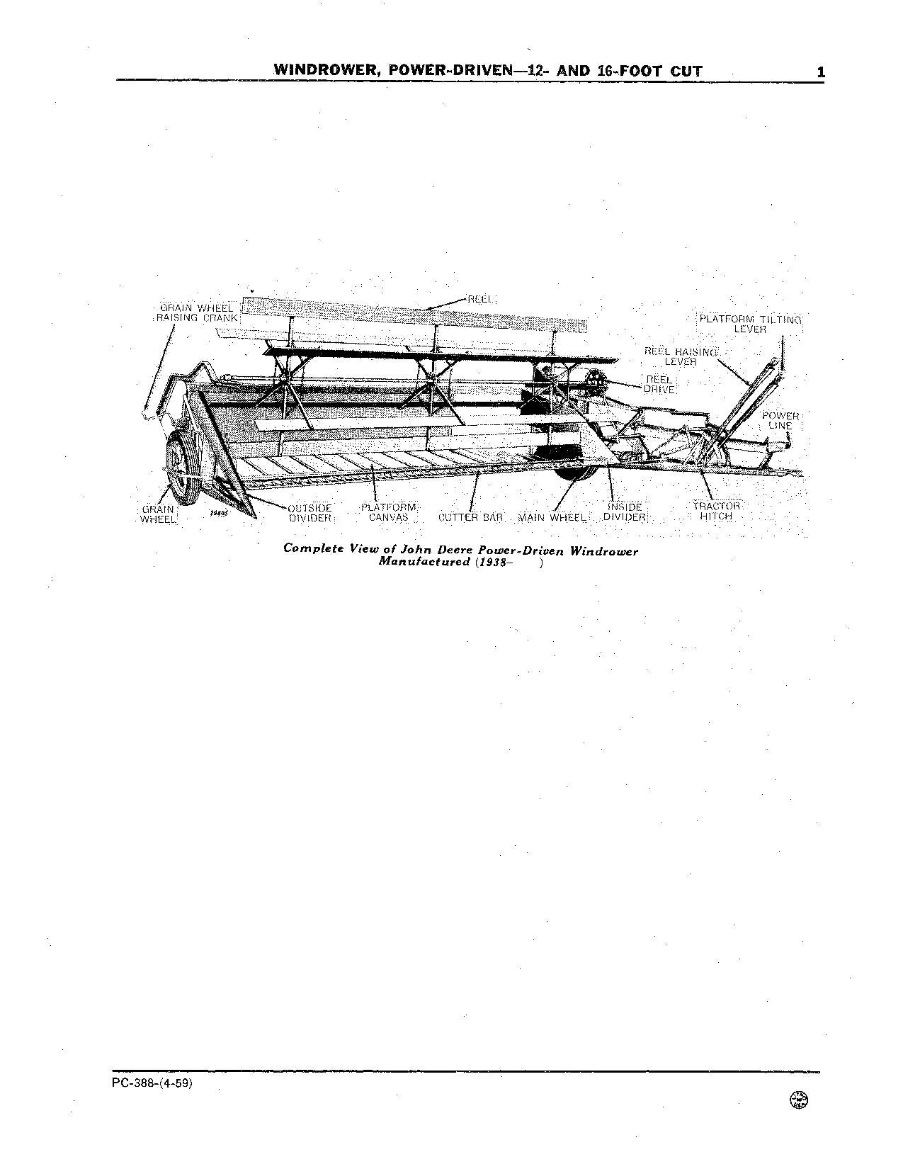 MANUEL DU CATALOGUE DES PIÈCES DE L'ANDAILLEUSE JOHN DEERE 16 12 PIEDS