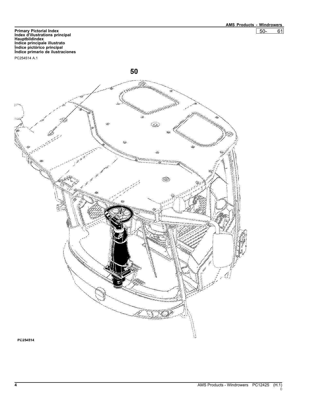 JOHN DEERE 1800 2600 2630 3000 WINDROWER PARTS CATALOG MANUAL