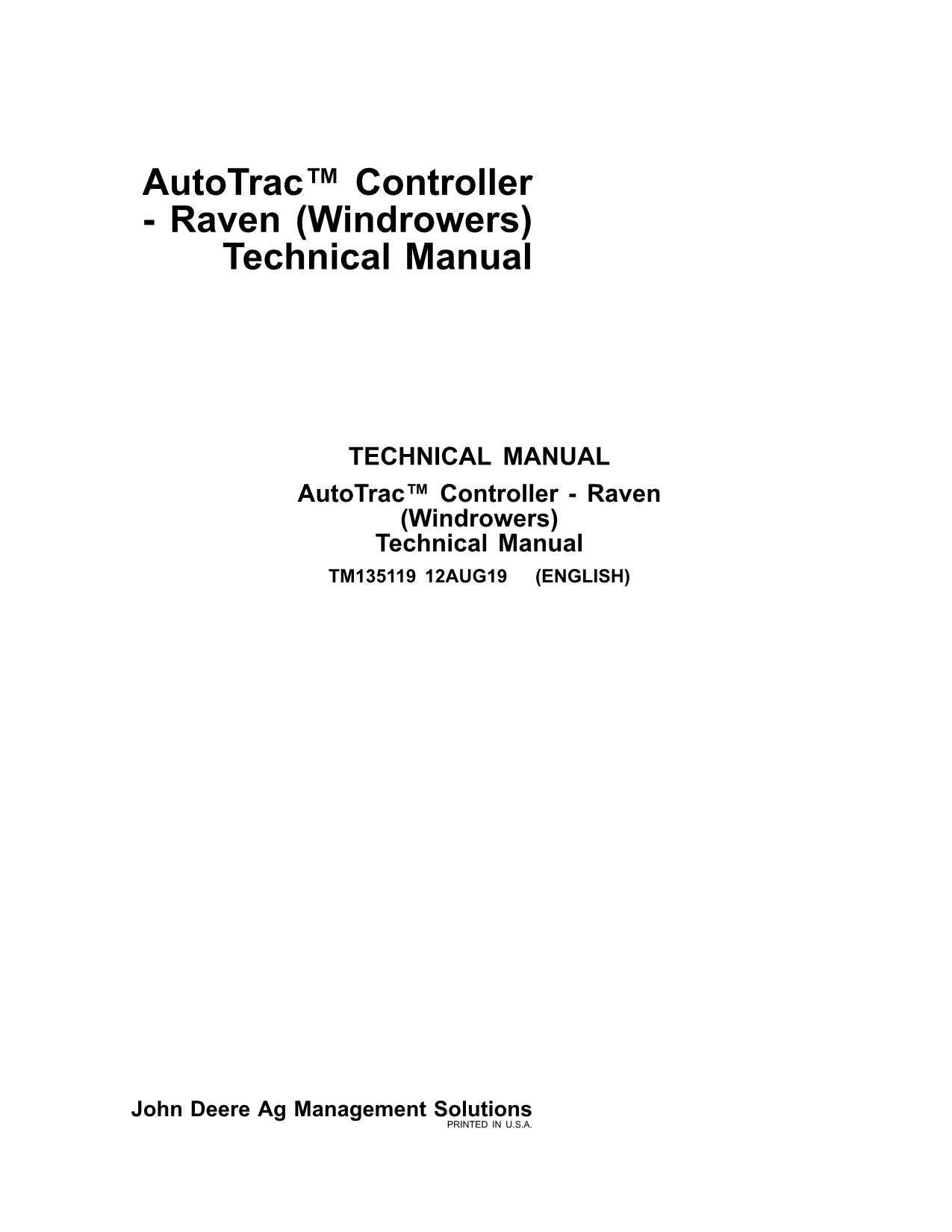 JOHN DEERE W150 W155 W170 WINDROWER AMS-Controller SERVICEHANDBUCH