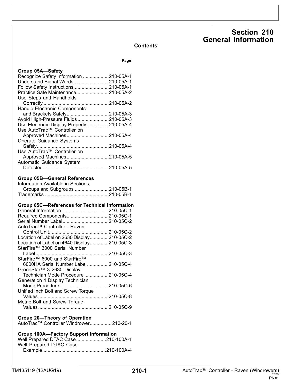 JOHN DEERE W150 W155 W170 WINDROWER AMS-Controller SERVICEHANDBUCH