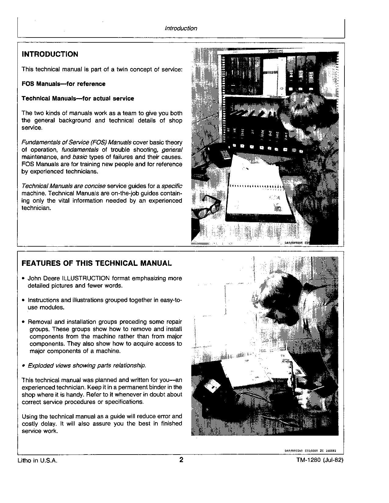 JOHN DEERE 135 WINDROWER SERVICEHANDBUCH #1