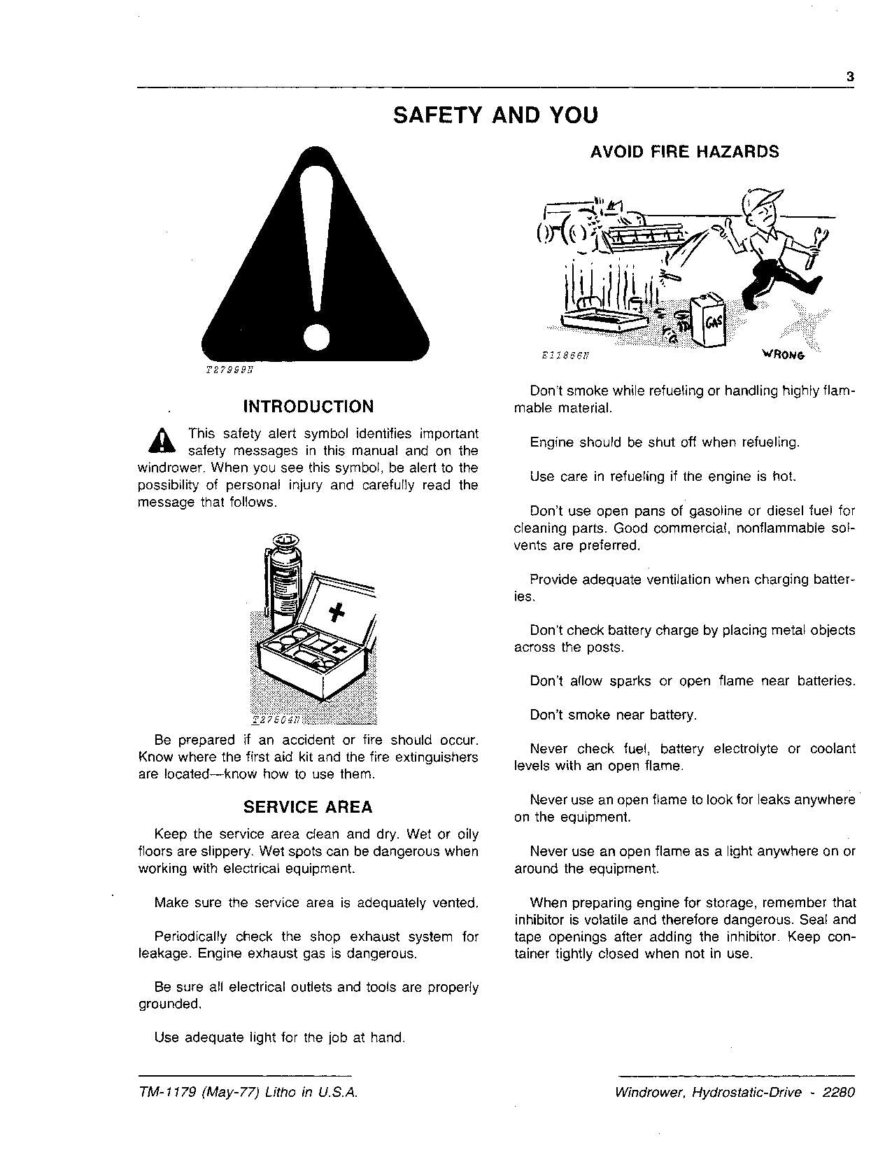 JOHN DEERE 2280 WINDROWER SERVICE MANUAL