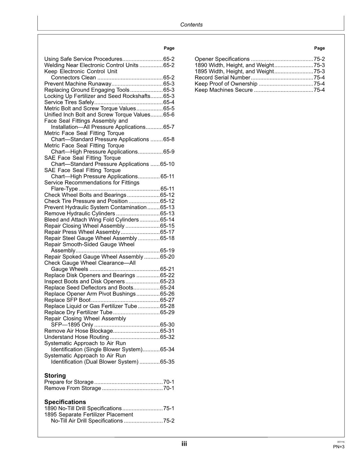 JOHN DEERE 1890  1895 AIR DRILL OPERATORS MANUAL