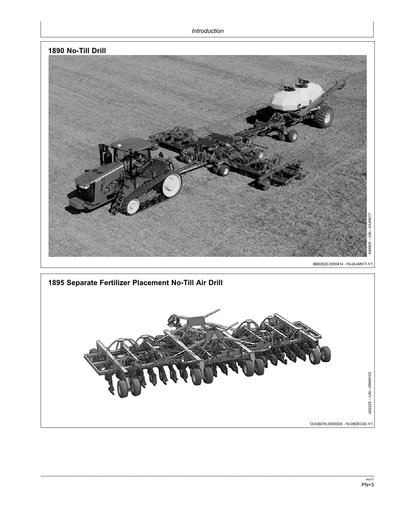 JOHN DEERE 1890 1895 SFP Druckluftbohrmaschine – Bedienungsanleitung