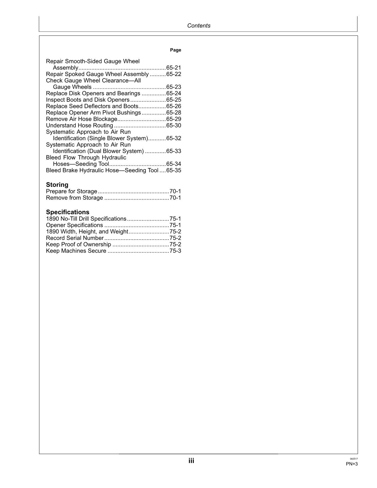 JOHN DEERE 1890 AIR DRILL OPERATORS MANUAL #1