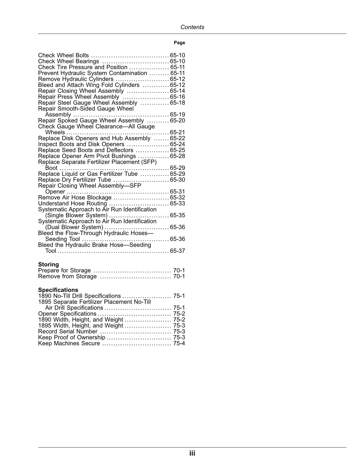 JOHN DEERE 1895  1890 AIR DRILL OPERATORS MANUAL