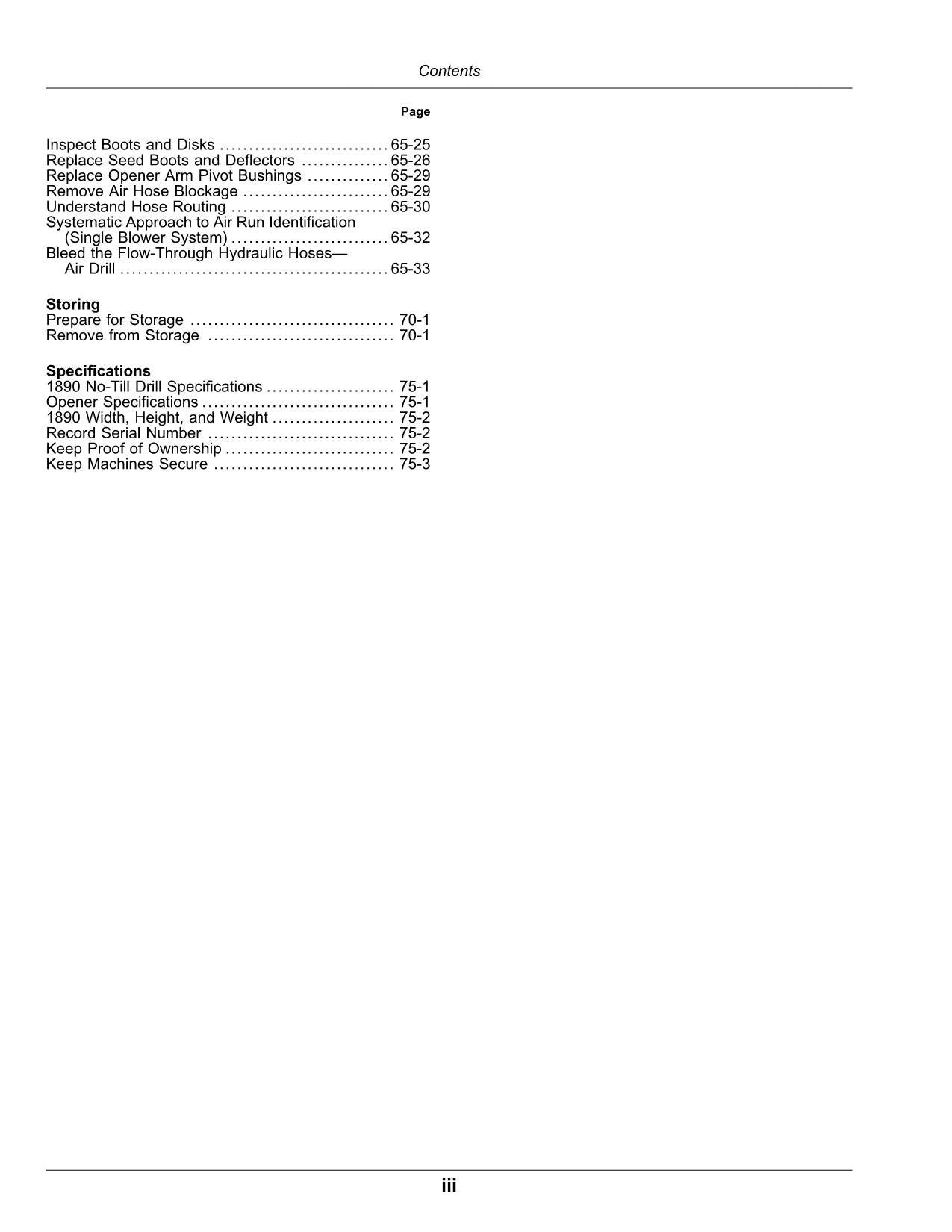 JOHN DEERE 1890 AIR DRILL OPERATORS MANUAL OMA120845