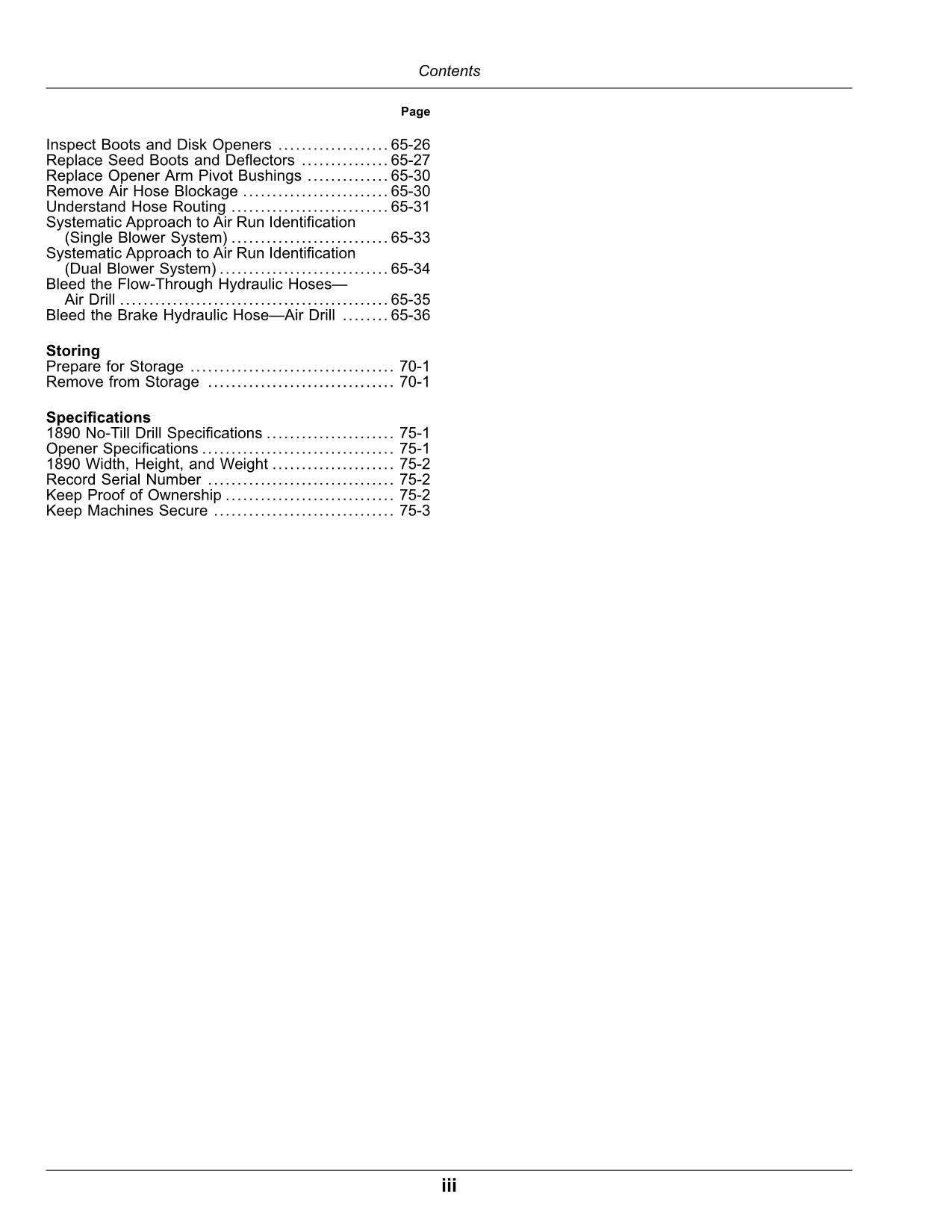 JOHN DEERE 1890 AIR DRILL OPERATORS MANUAL OMA120874