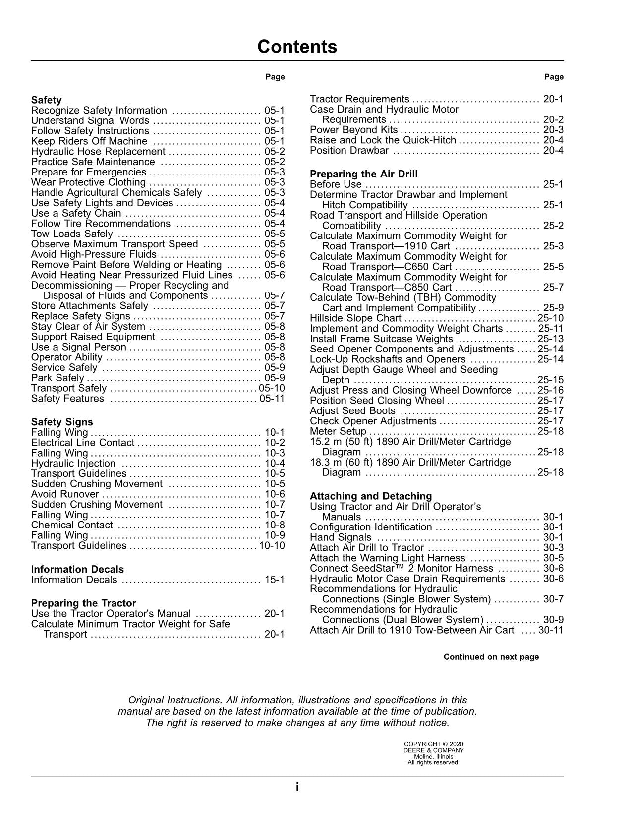 JOHN DEERE 1890 AIR DRILL OPERATORS MANUAL #4