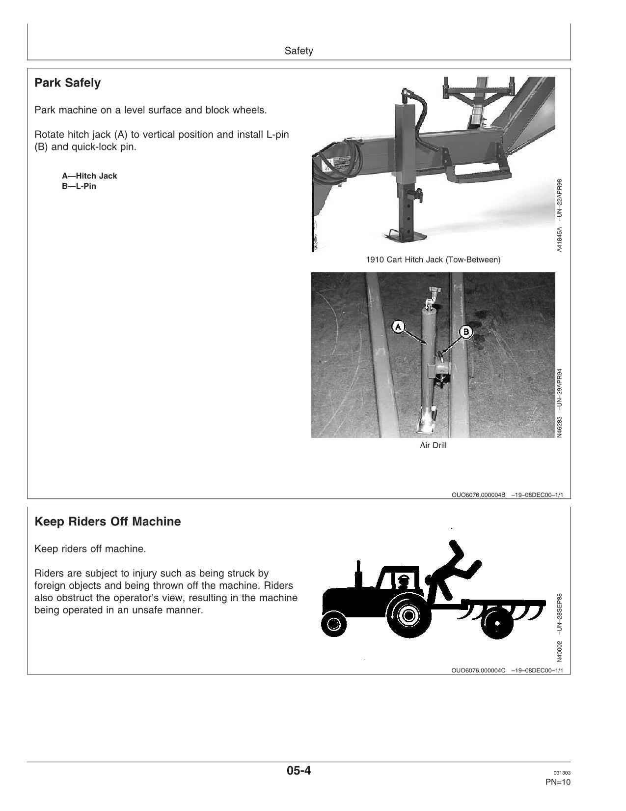 JOHN DEERE 1895 AIR DRILL OPERATORS MANUAL #1