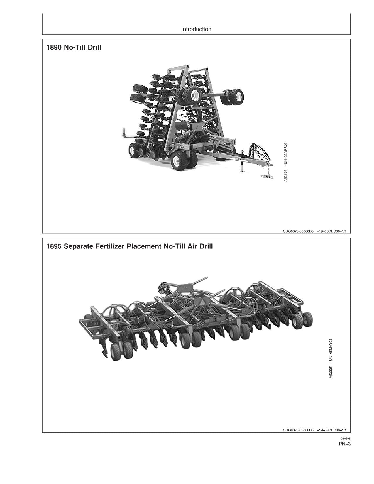 JOHN DEERE 1890 1895 AIR DRILL OPERATORS MANUAL #2