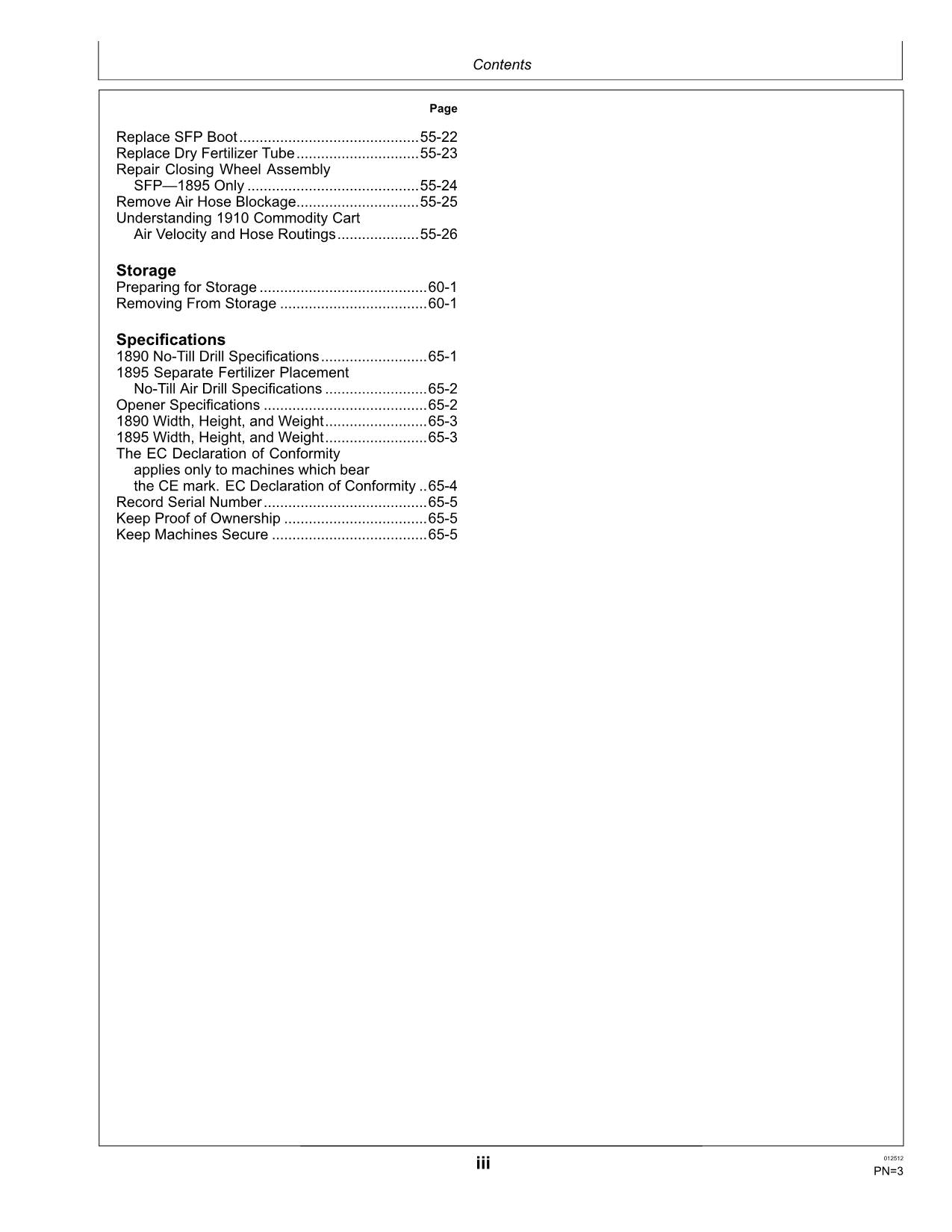 JOHN DEERE 1890 1895 AIR DRILL OPERATORS MANUAL #5