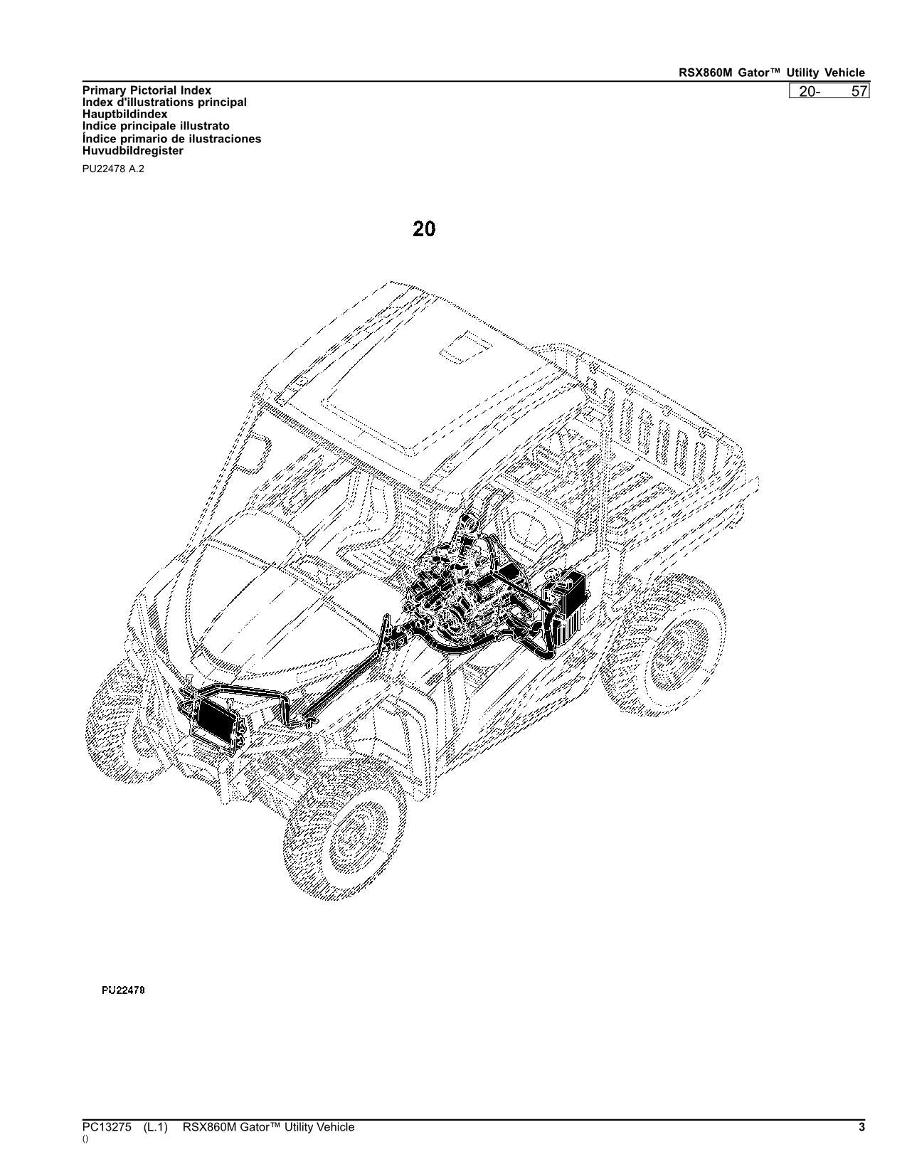 JOHN DEERE RSX860M GATOR UTILITY VEHICLE PARTS CATALOG MANUAL