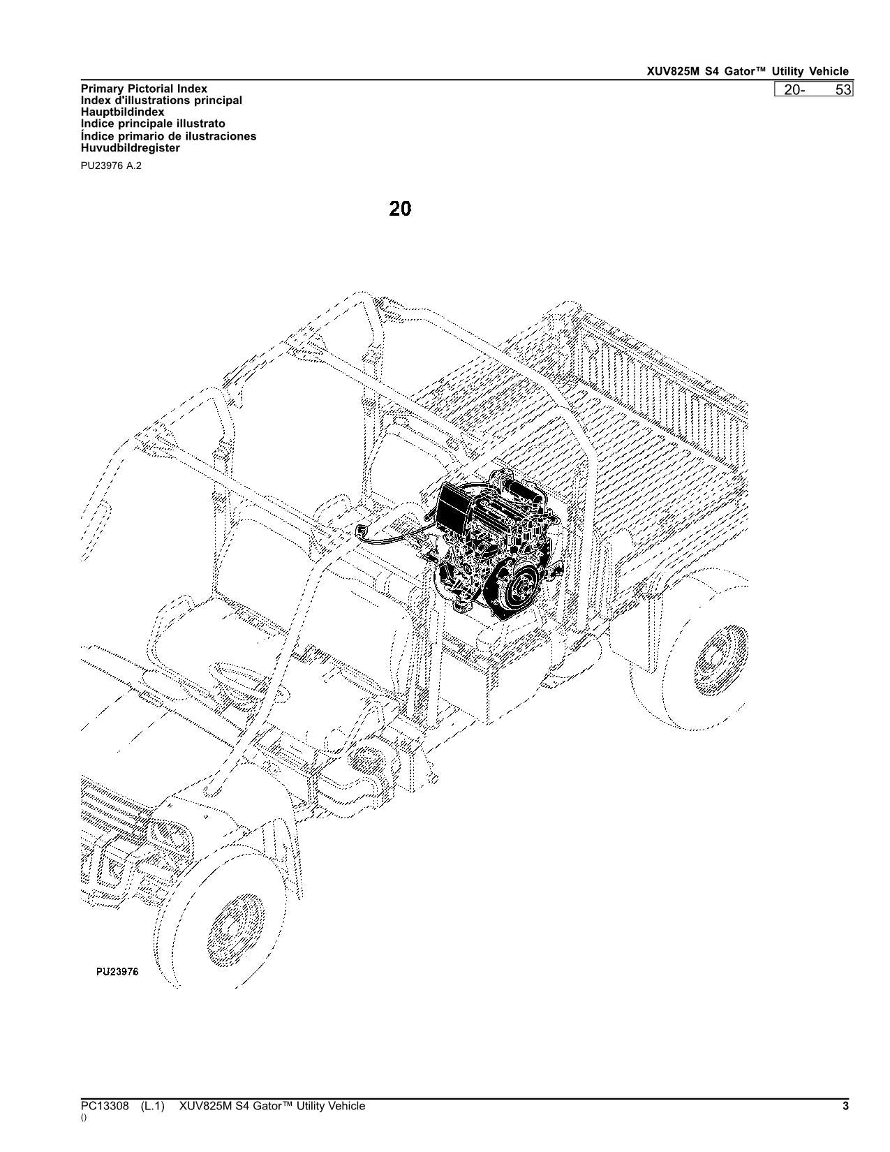 JOHN DEERE XUV825M S4 GATOR UTILITY VEHICLE PARTS CATALOG MANUAL