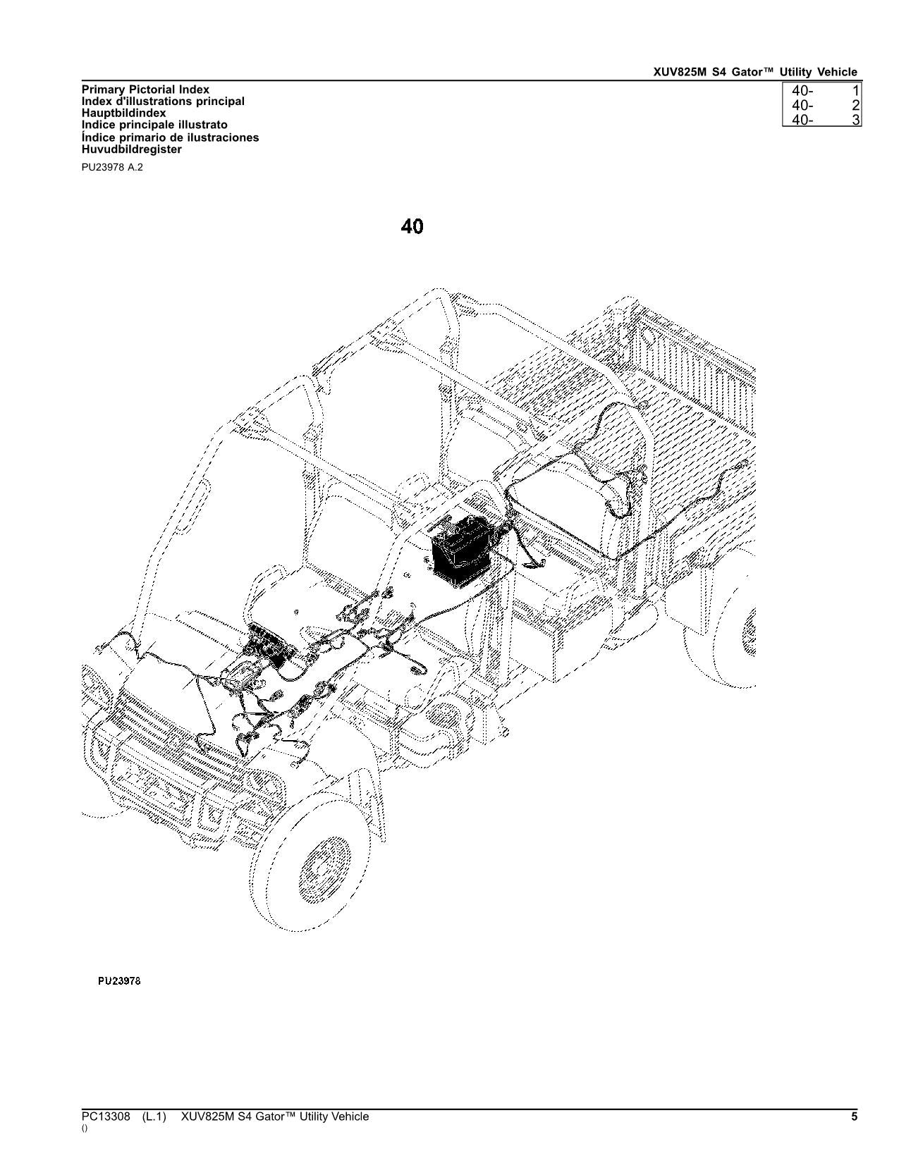 JOHN DEERE XUV825M S4 GATOR UTILITY VEHICLE PARTS CATALOG MANUAL