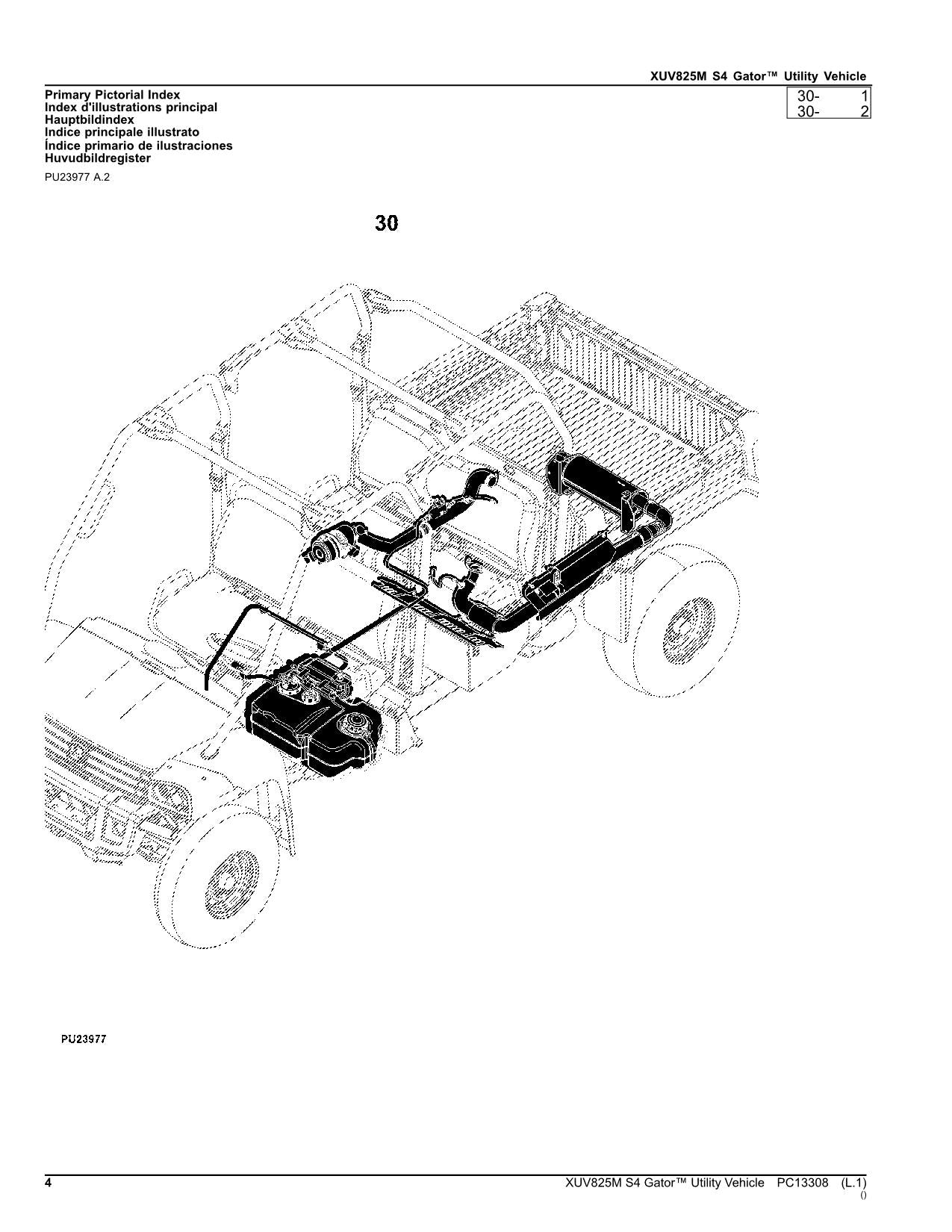 JOHN DEERE XUV825M S4 GATOR UTILITY VEHICLE PARTS CATALOG MANUAL