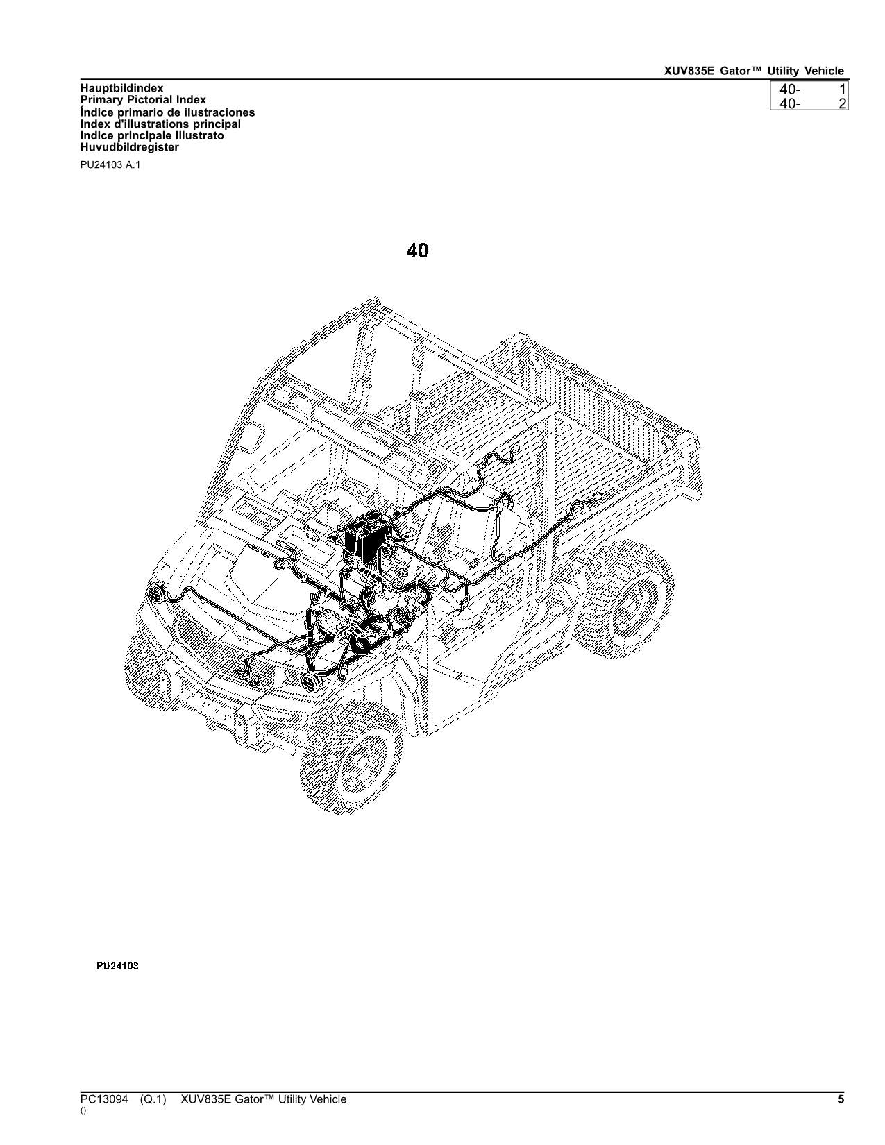 MANUEL DU CATALOGUE DES PIÈCES DÉTACHÉES DU VÉHICULE UTILITAIRE JOHN DEERE XUV835E GATOR