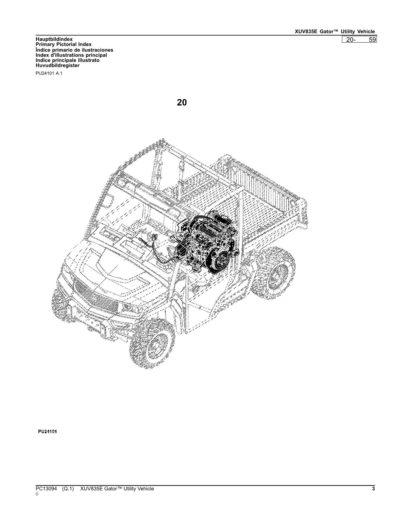 MANUEL DU CATALOGUE DES PIÈCES DÉTACHÉES DU VÉHICULE UTILITAIRE JOHN DEERE XUV835E GATOR