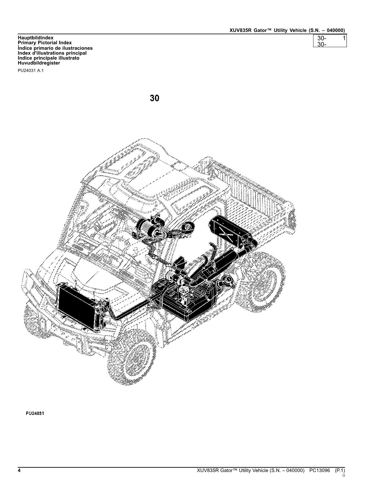 JOHN DEERE XUV835R GATOR NUTZFAHRZEUG-ERSATZTEILKATALOGHANDBUCH