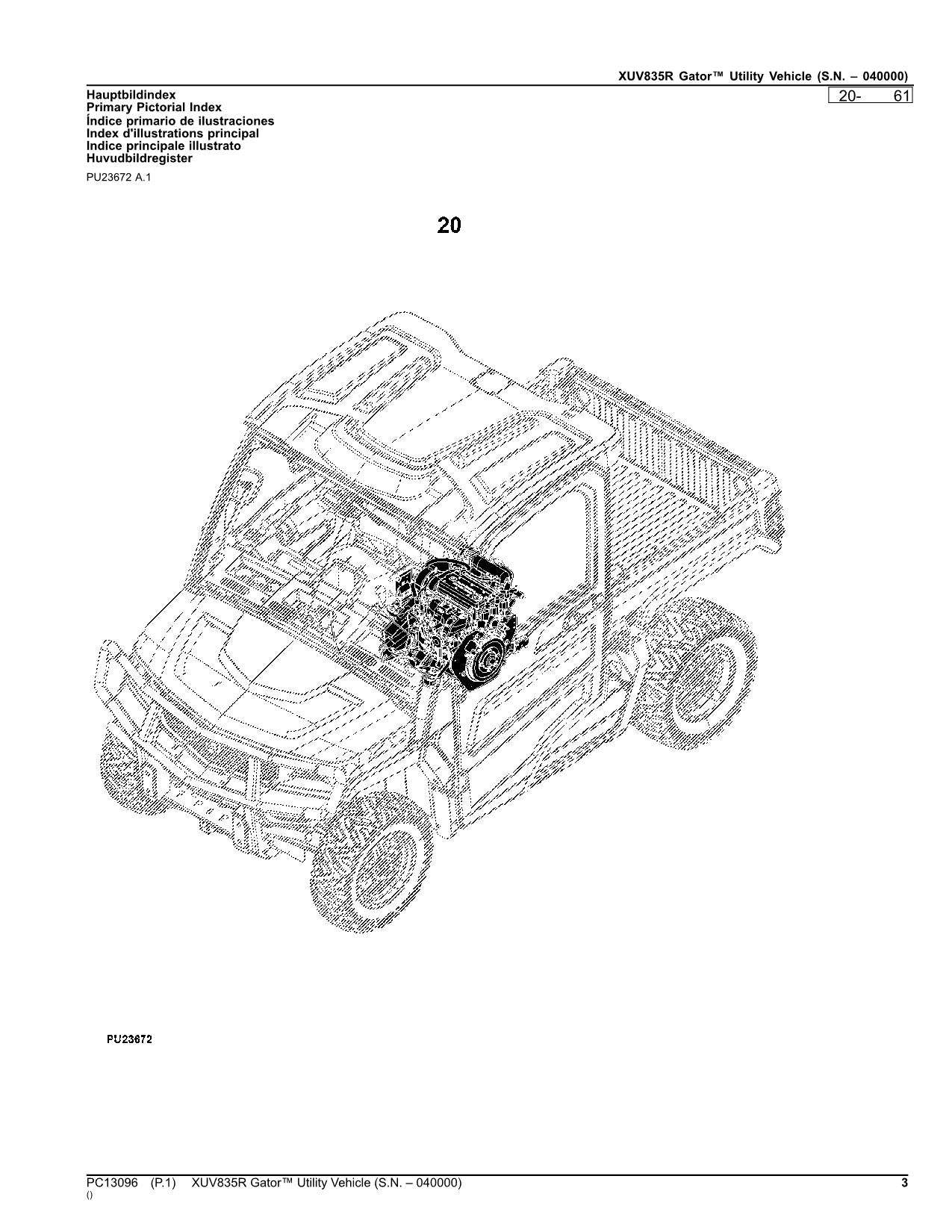 JOHN DEERE XUV835R GATOR NUTZFAHRZEUG-ERSATZTEILKATALOGHANDBUCH