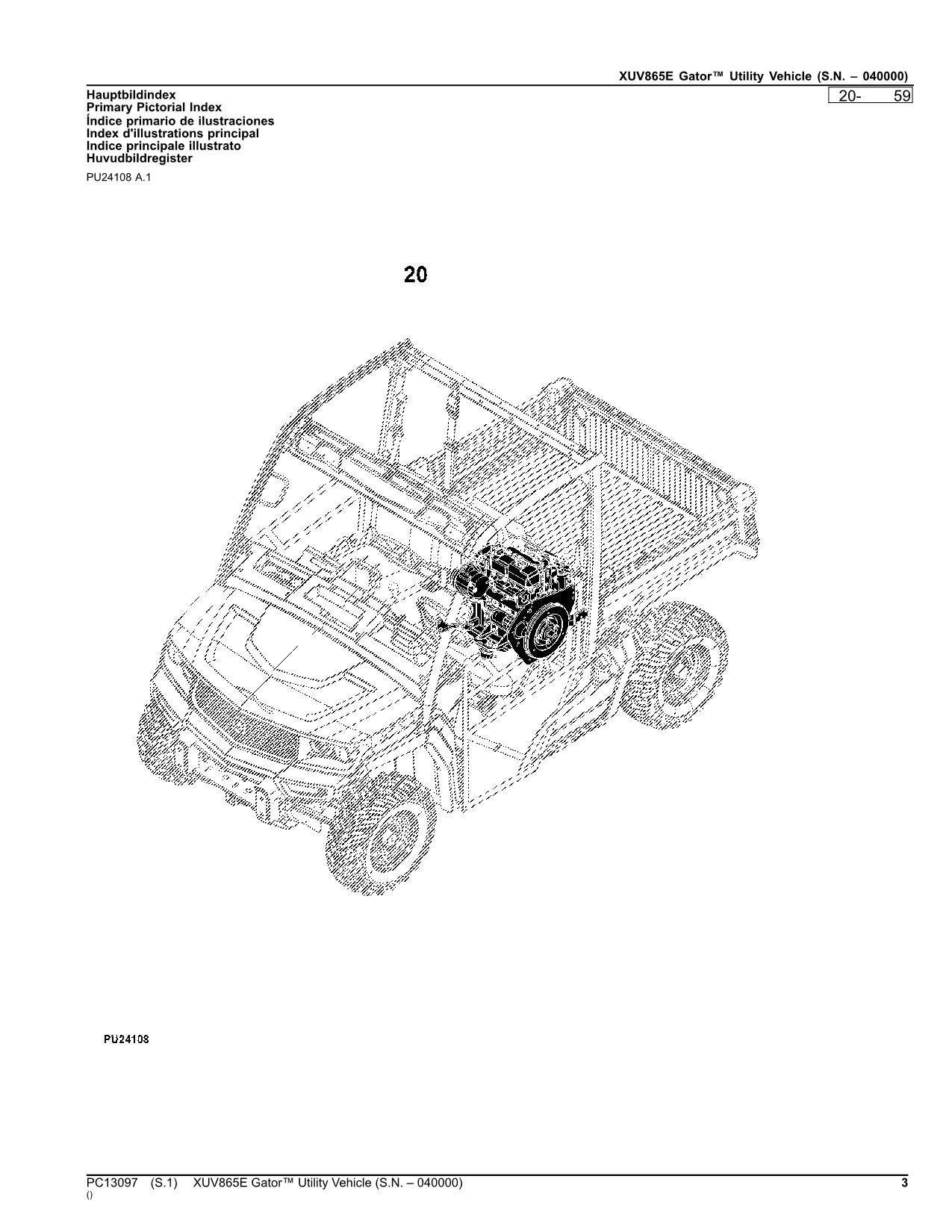 MANUEL DU CATALOGUE DES PIÈCES DÉTACHÉES DU VÉHICULE UTILITAIRE JOHN DEERE XUV865E GATOR