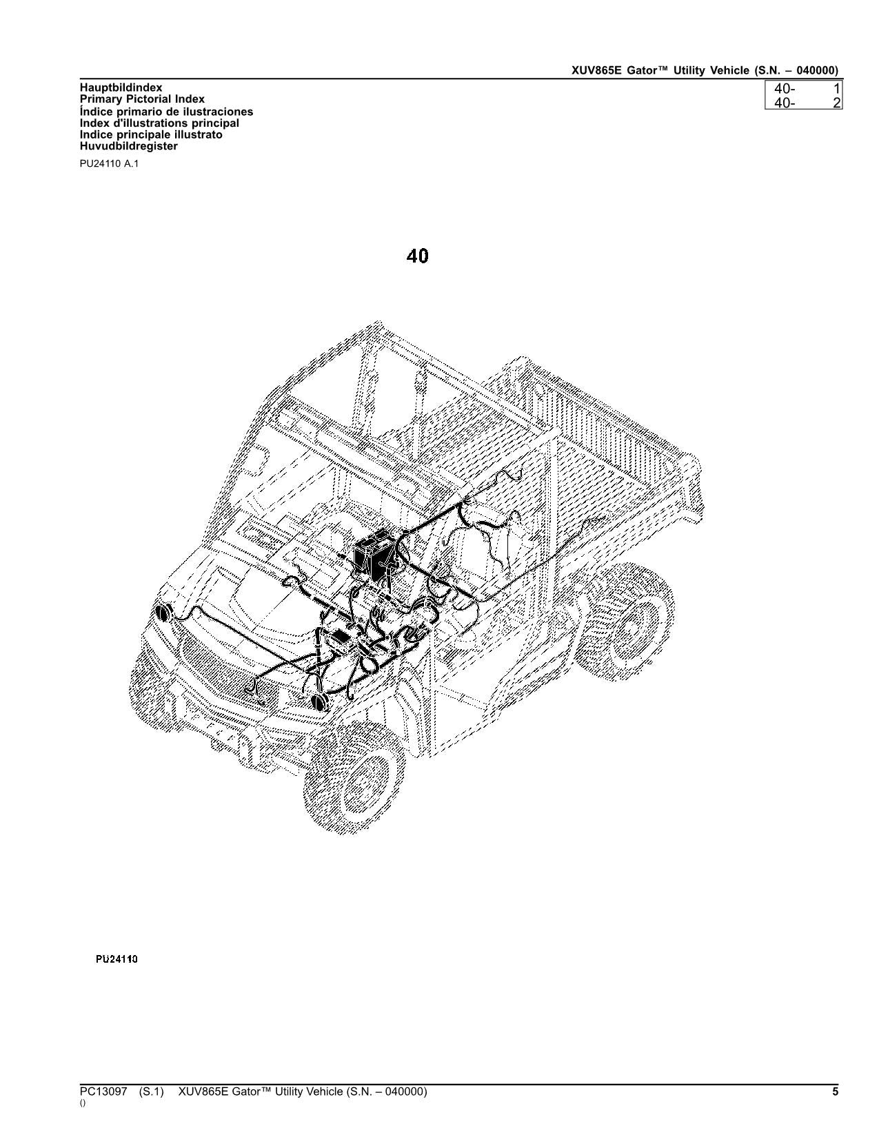 MANUEL DU CATALOGUE DES PIÈCES DÉTACHÉES DU VÉHICULE UTILITAIRE JOHN DEERE XUV865E GATOR