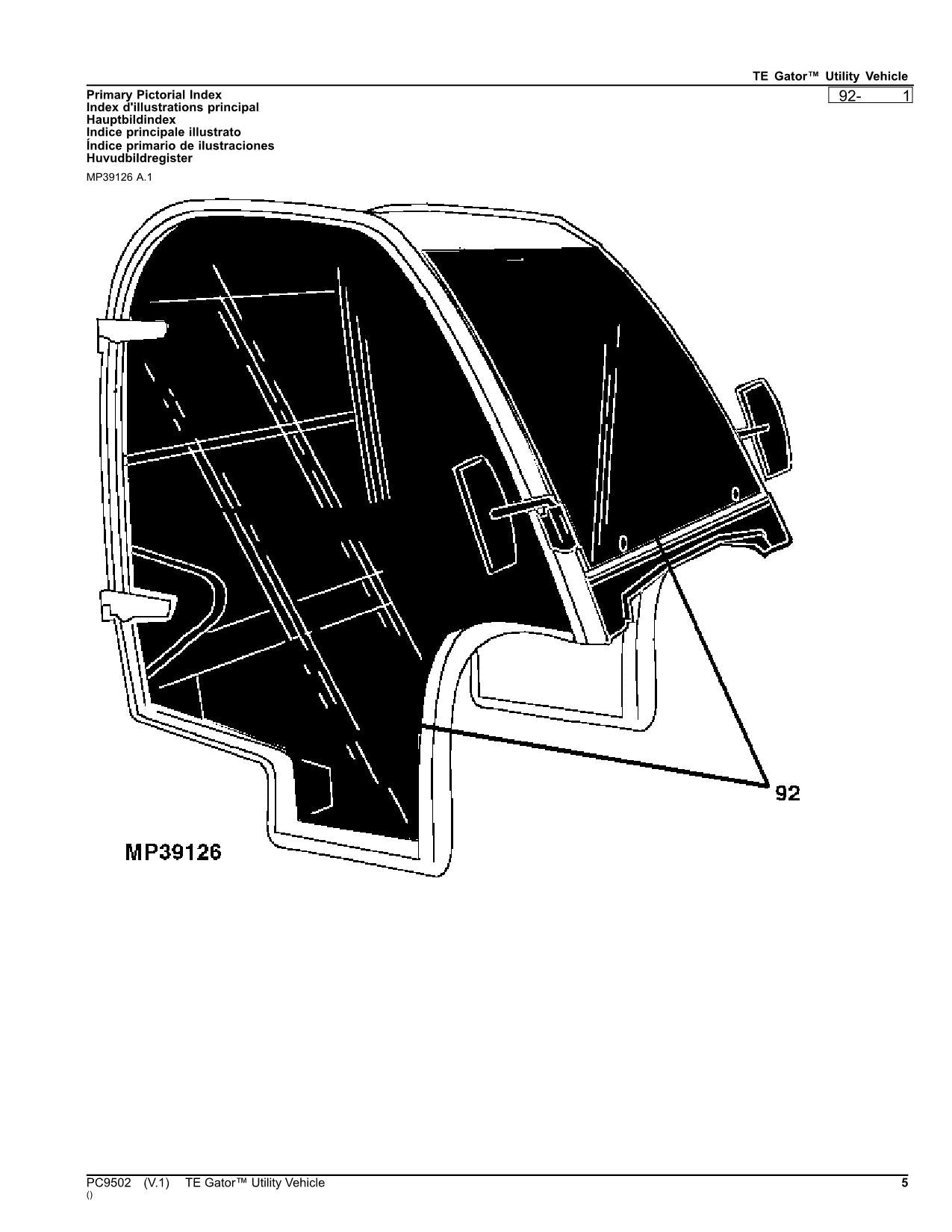 JOHN DEERE LA150 GATOR UTILITY VEHICLE PARTS CATALOG MANUAL