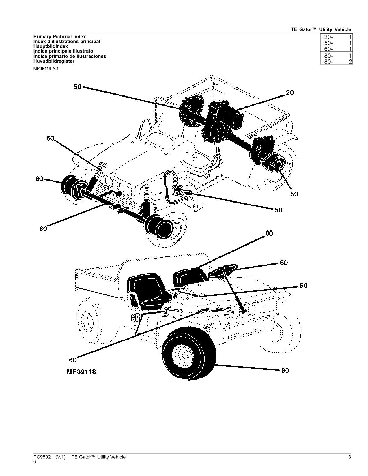 JOHN DEERE LA150 GATOR UTILITY VEHICLE PARTS CATALOG MANUAL