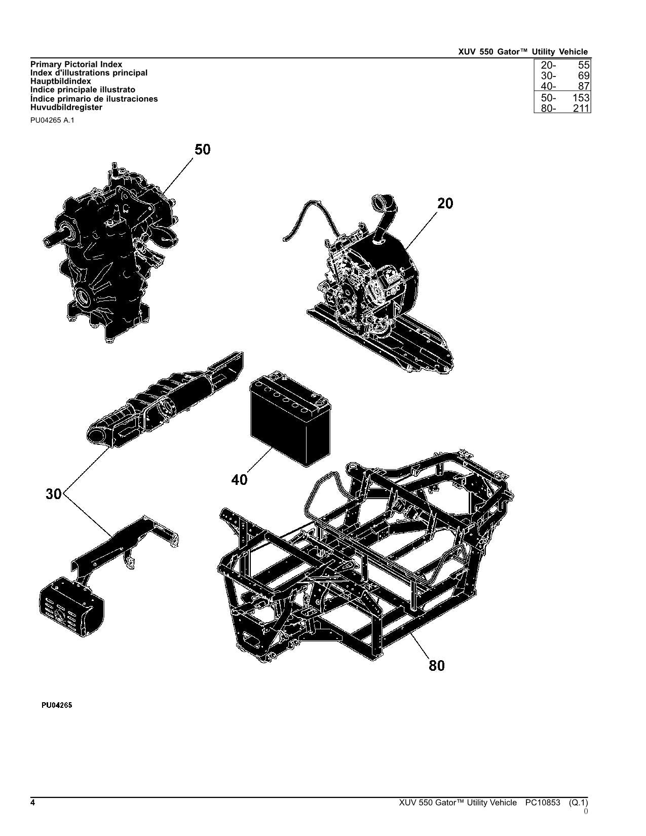 JOHN DEERE XUV 550 GATOR NUTZFAHRZEUG-TEILEKATALOGHANDBUCH