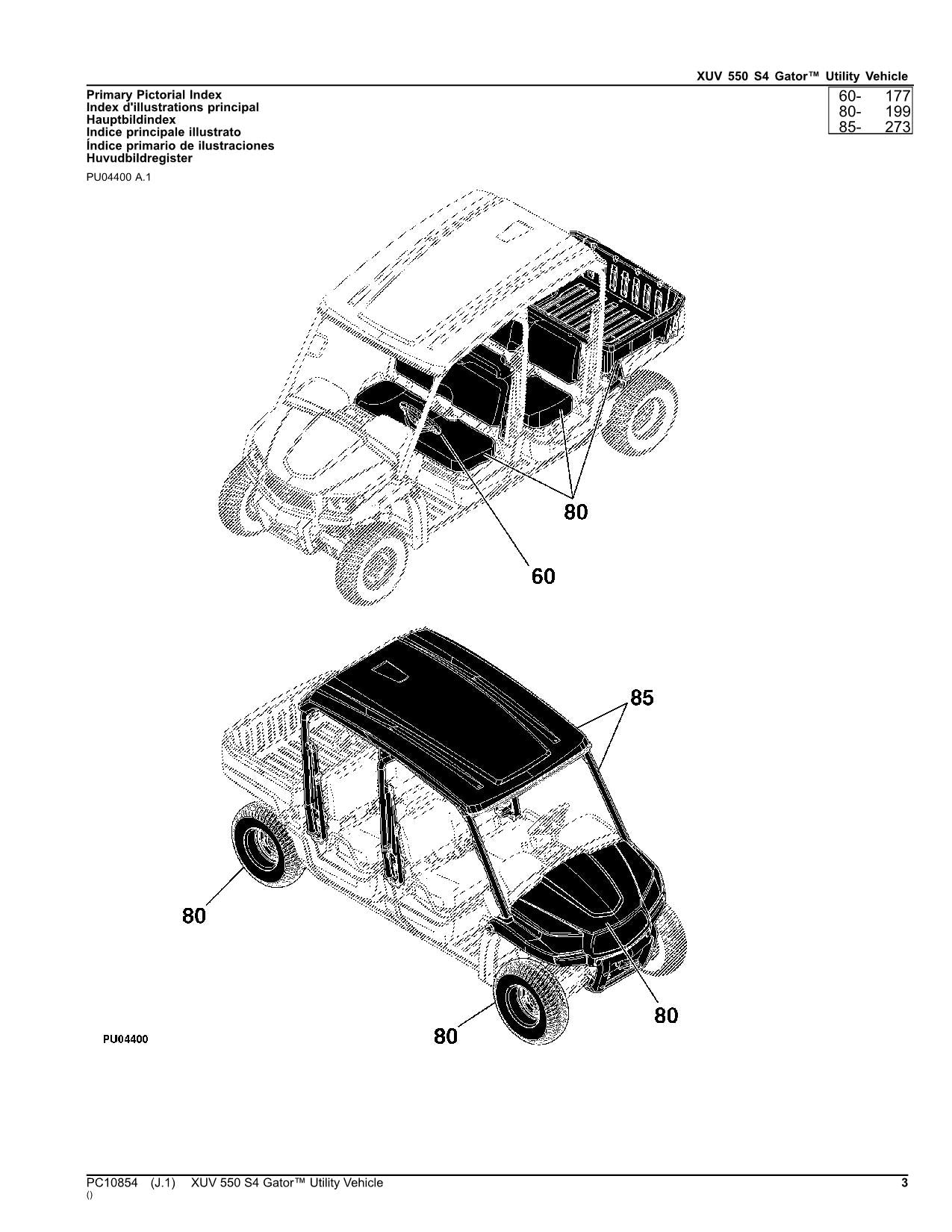 MANUEL DU CATALOGUE DES PIÈCES DÉTACHÉES DU VÉHICULE UTILITAIRE JOHN DEERE XUV 550 S4 GATOR