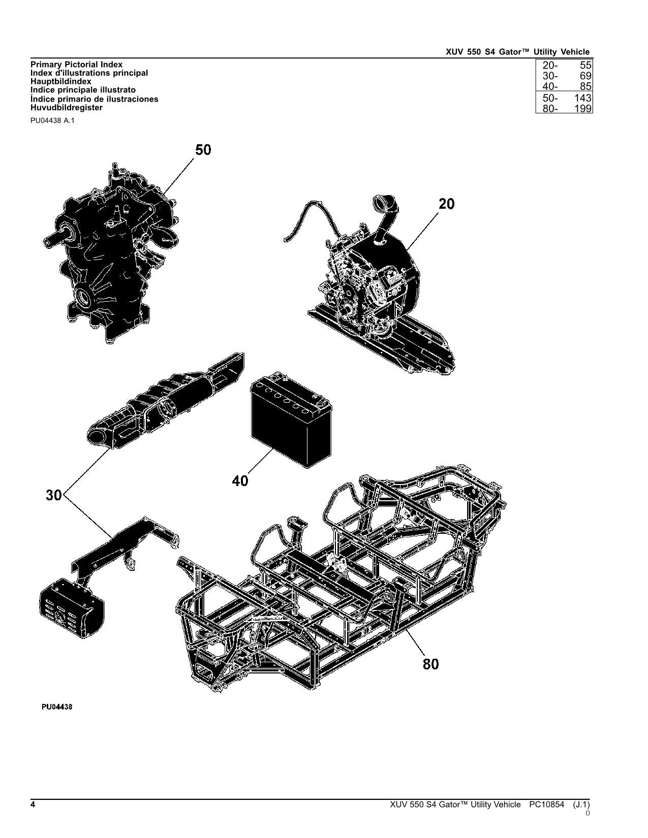 MANUEL DU CATALOGUE DES PIÈCES DÉTACHÉES DU VÉHICULE UTILITAIRE JOHN DEERE XUV 550 S4 GATOR