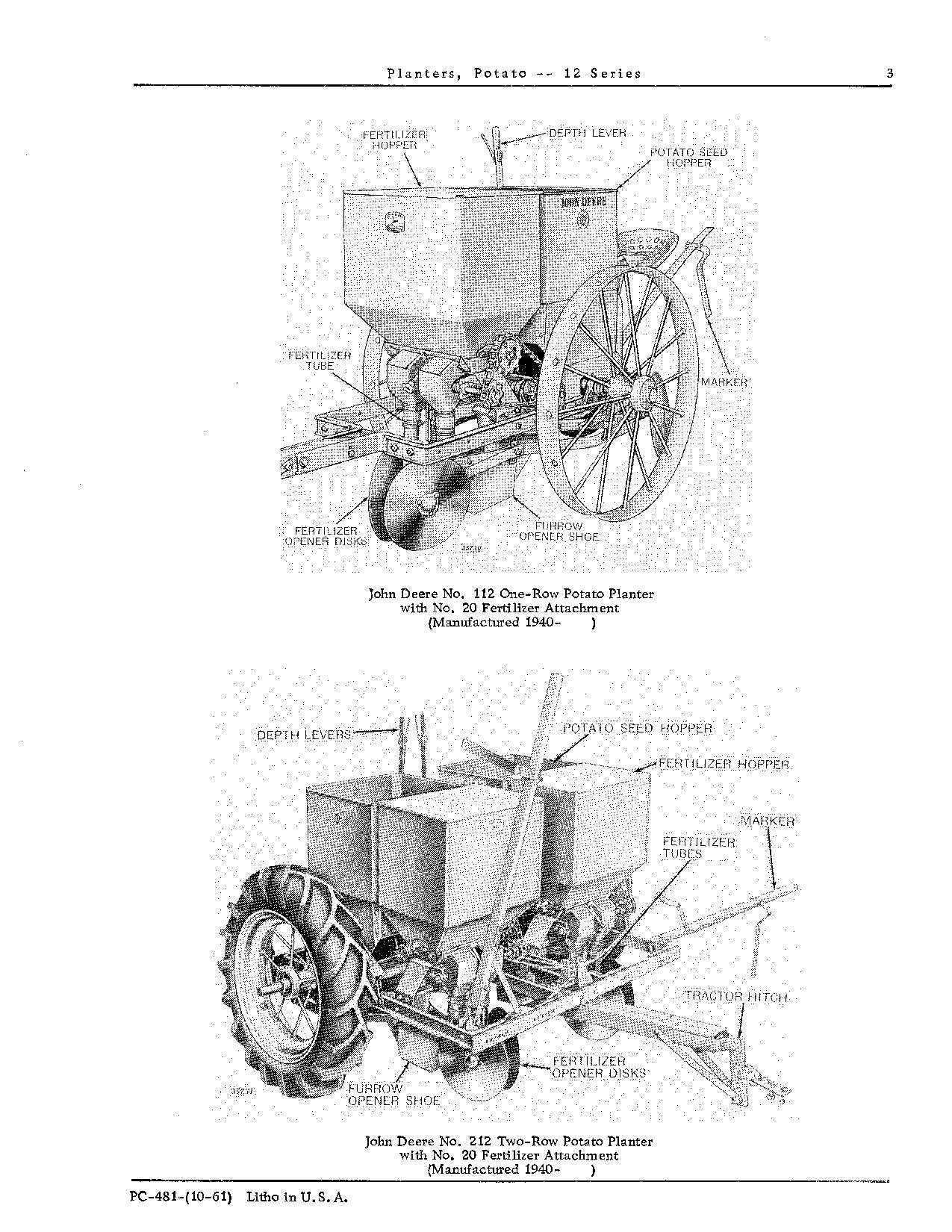 JOHN DEERE 1 REIHE 1 2 REIHE PFLANZMASCHINE ERSATZTEILKATALOG HANDBUCH