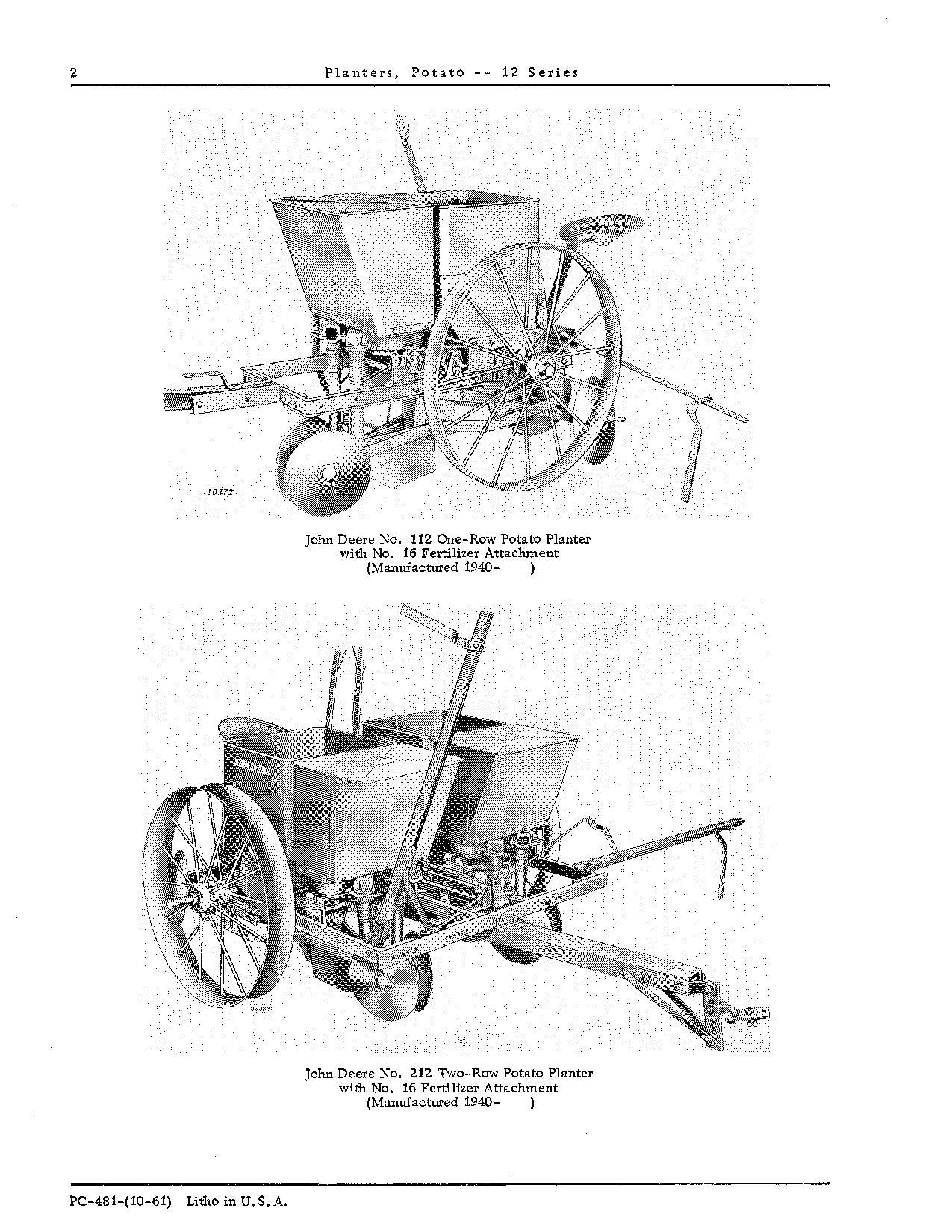 JOHN DEERE 1 REIHE 1 2 REIHE PFLANZMASCHINE ERSATZTEILKATALOG HANDBUCH