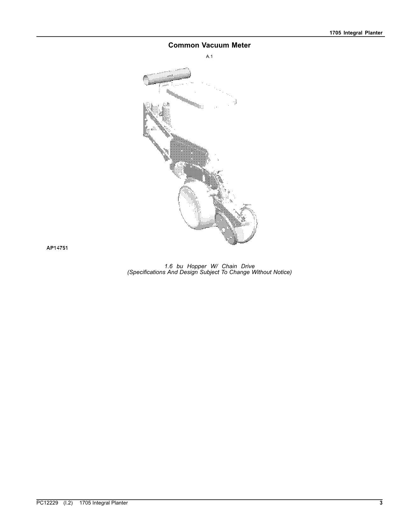 MANUEL DU CATALOGUE DES PIÈCES DU SEMOIR JOHN DEERE 1705 #1