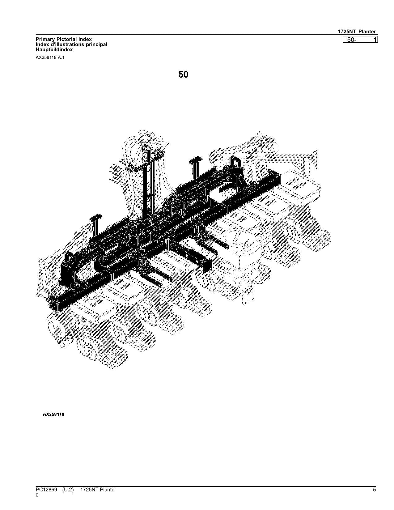 JOHN DEERE 1725NT PLANTER PARTS CATALOG MANUAL