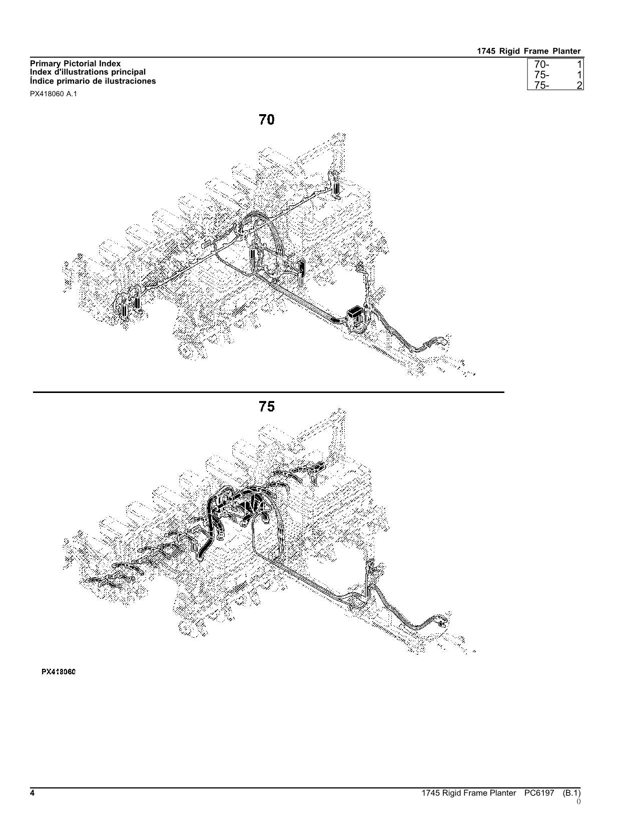 JOHN DEERE 1745 PLANTER PARTS CATALOG MANUAL