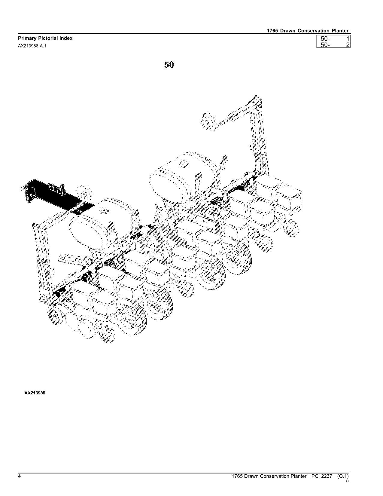 JOHN DEERE 1765 PLANTER PARTS CATALOG MANUAL