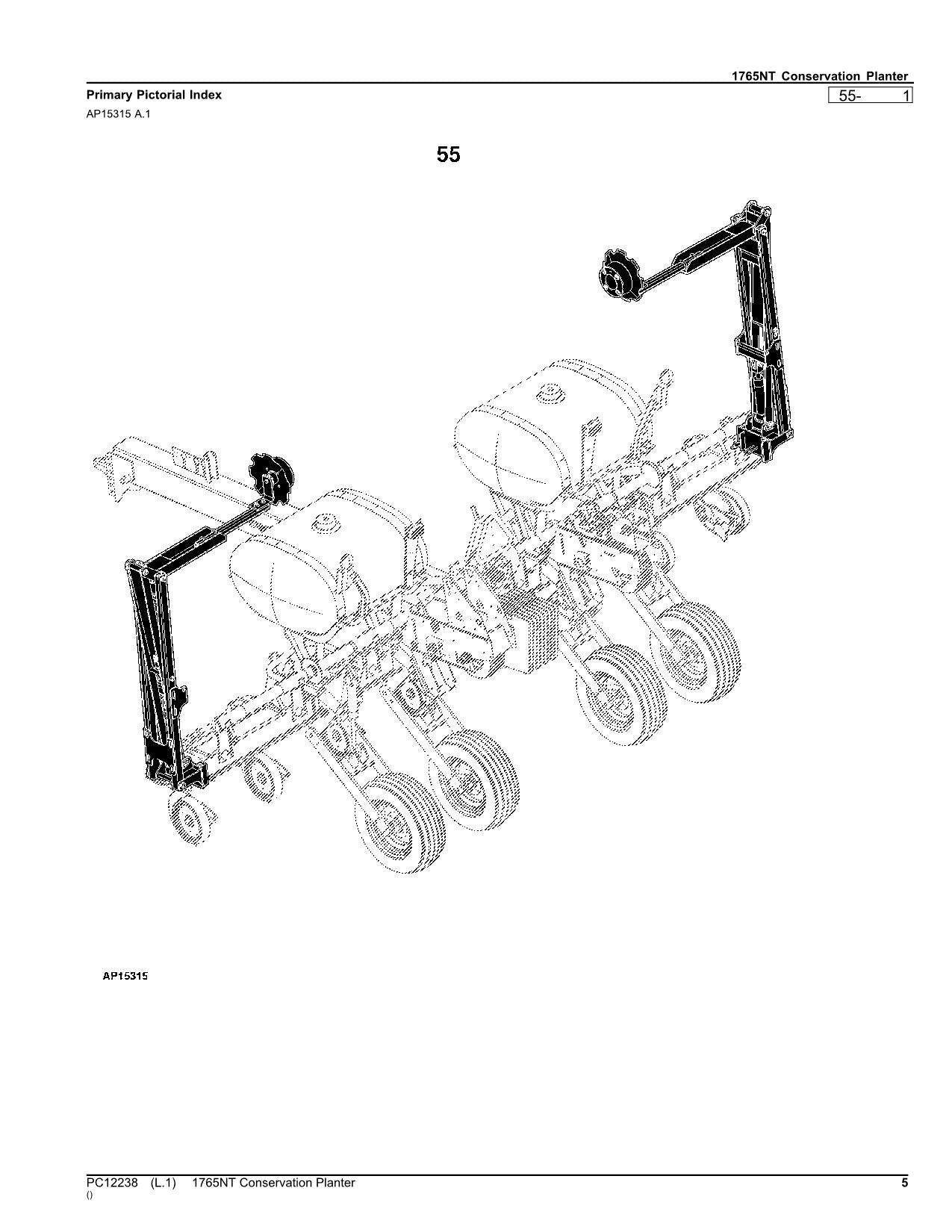 JOHN DEERE 1765NT PLANTER PARTS CATALOG MANUAL