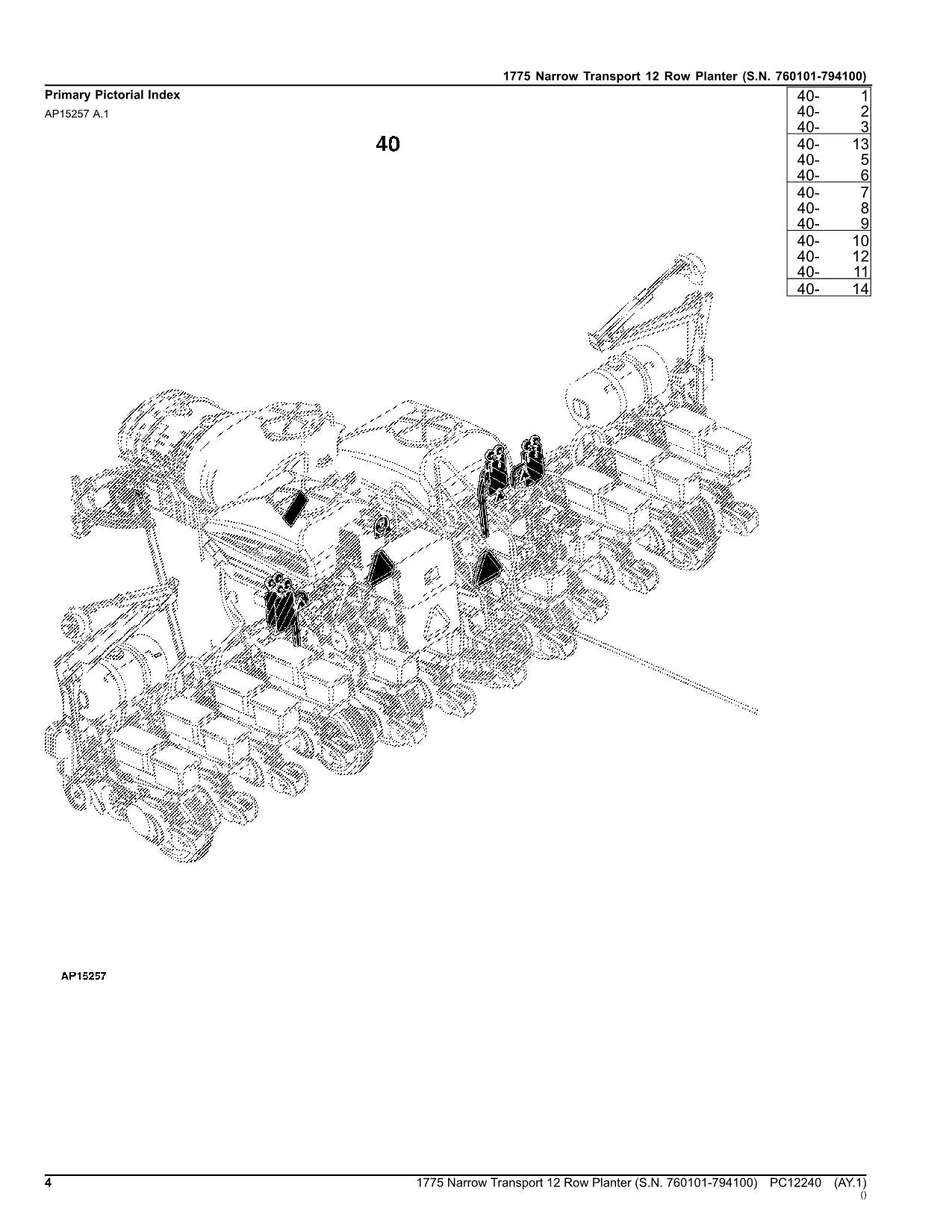 JOHN DEERE 1775 PLANTER PARTS CATALOG MANUAL #2