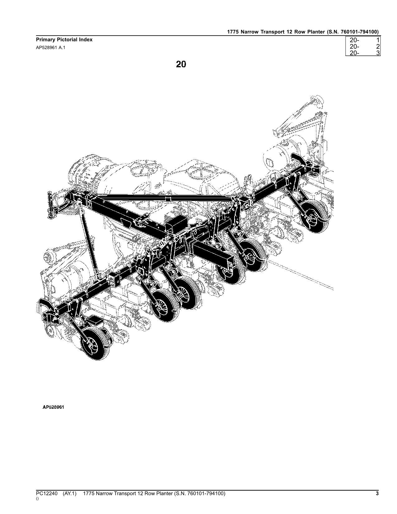 JOHN DEERE 1775 PLANTER PARTS CATALOG MANUAL #2