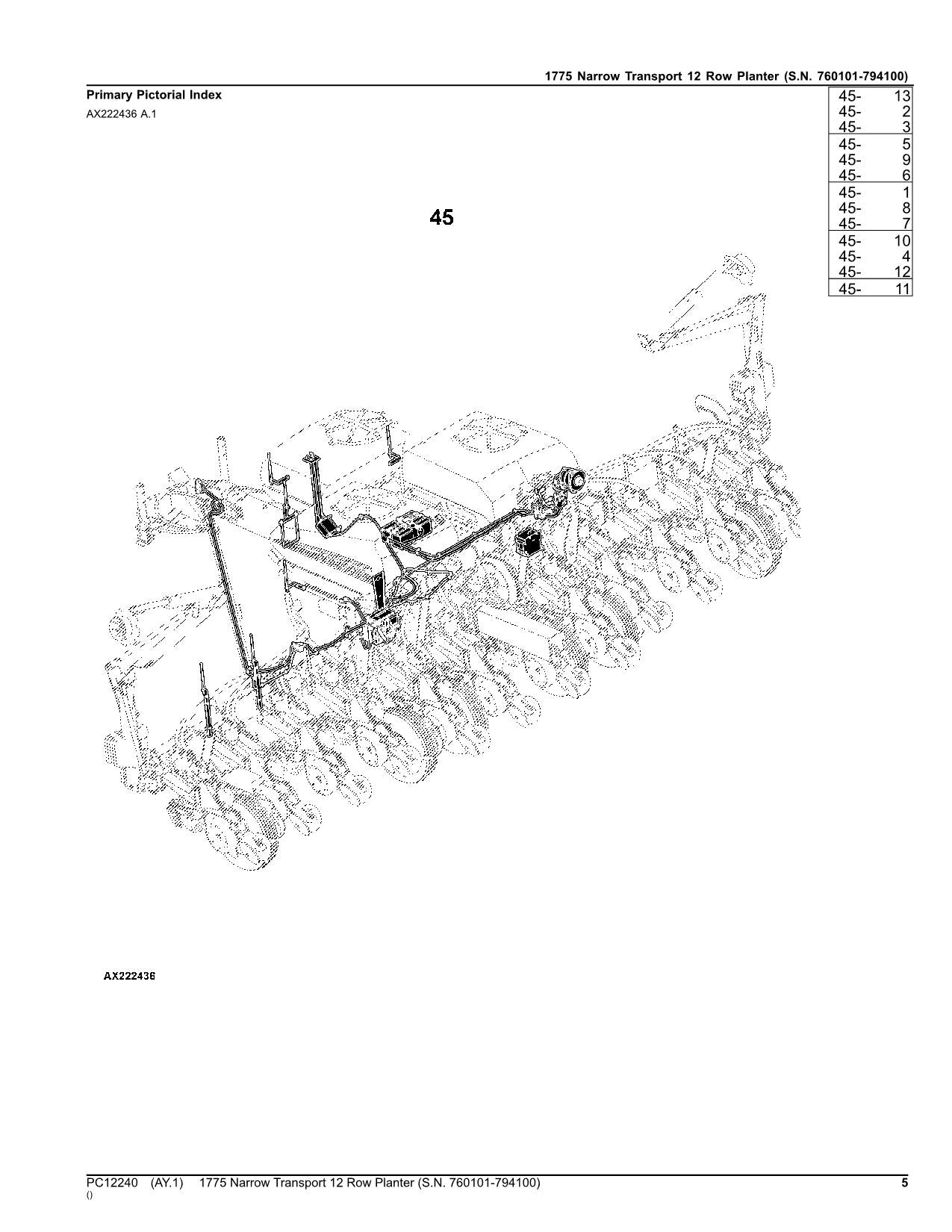 JOHN DEERE 1775 PLANTER PARTS CATALOG MANUAL #2