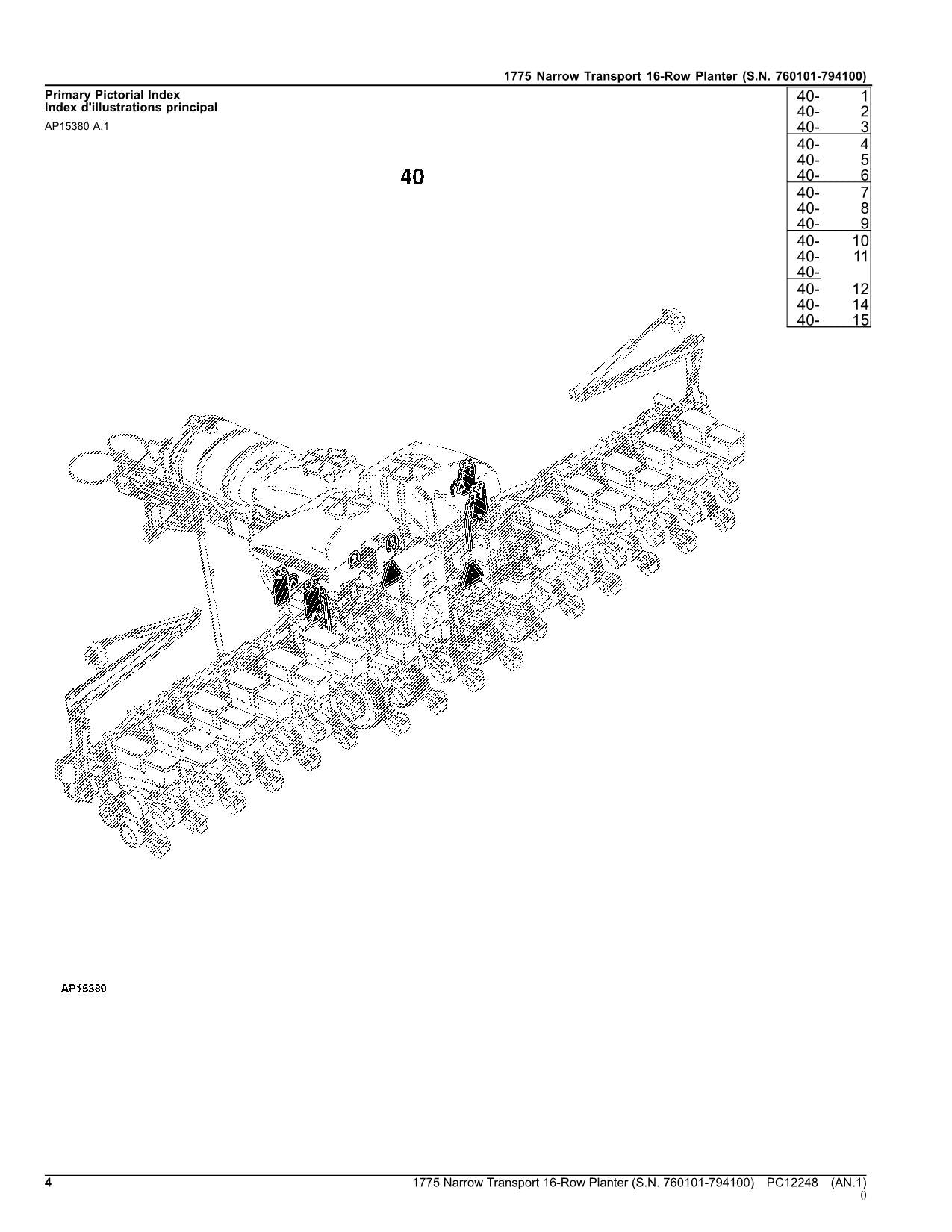 JOHN DEERE 1775 PLANTER PARTS CATALOG MANUAL #3