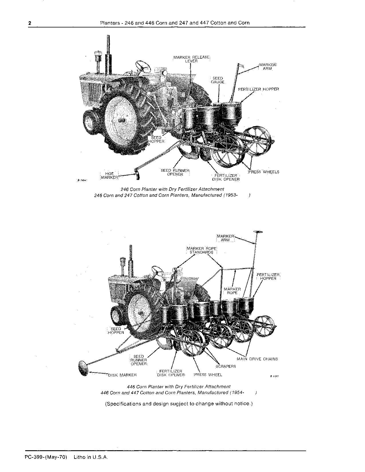 John Deere 246 247 446 447 Planter Parts Catalog Manual Profmanual 5665