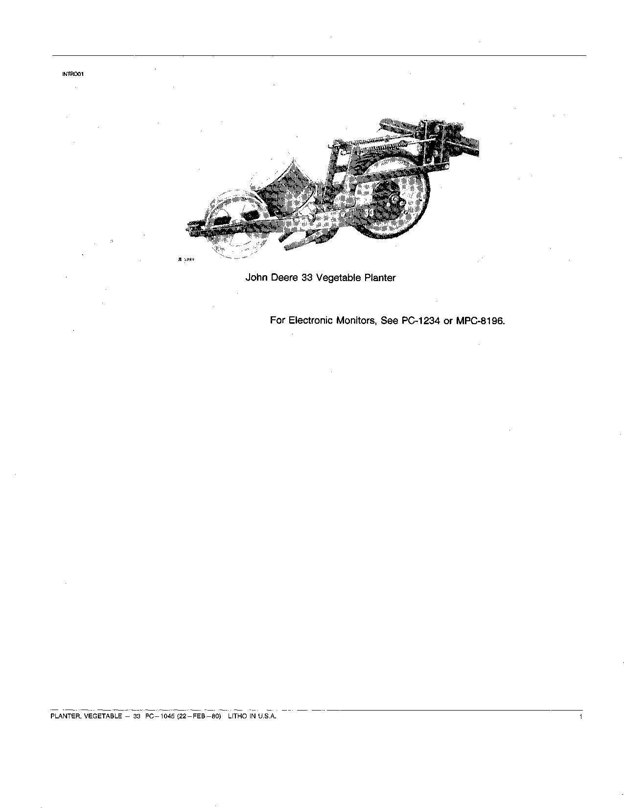 JOHN DEERE 33 PLANTER ERSATZTEILKATALOGHANDBUCH