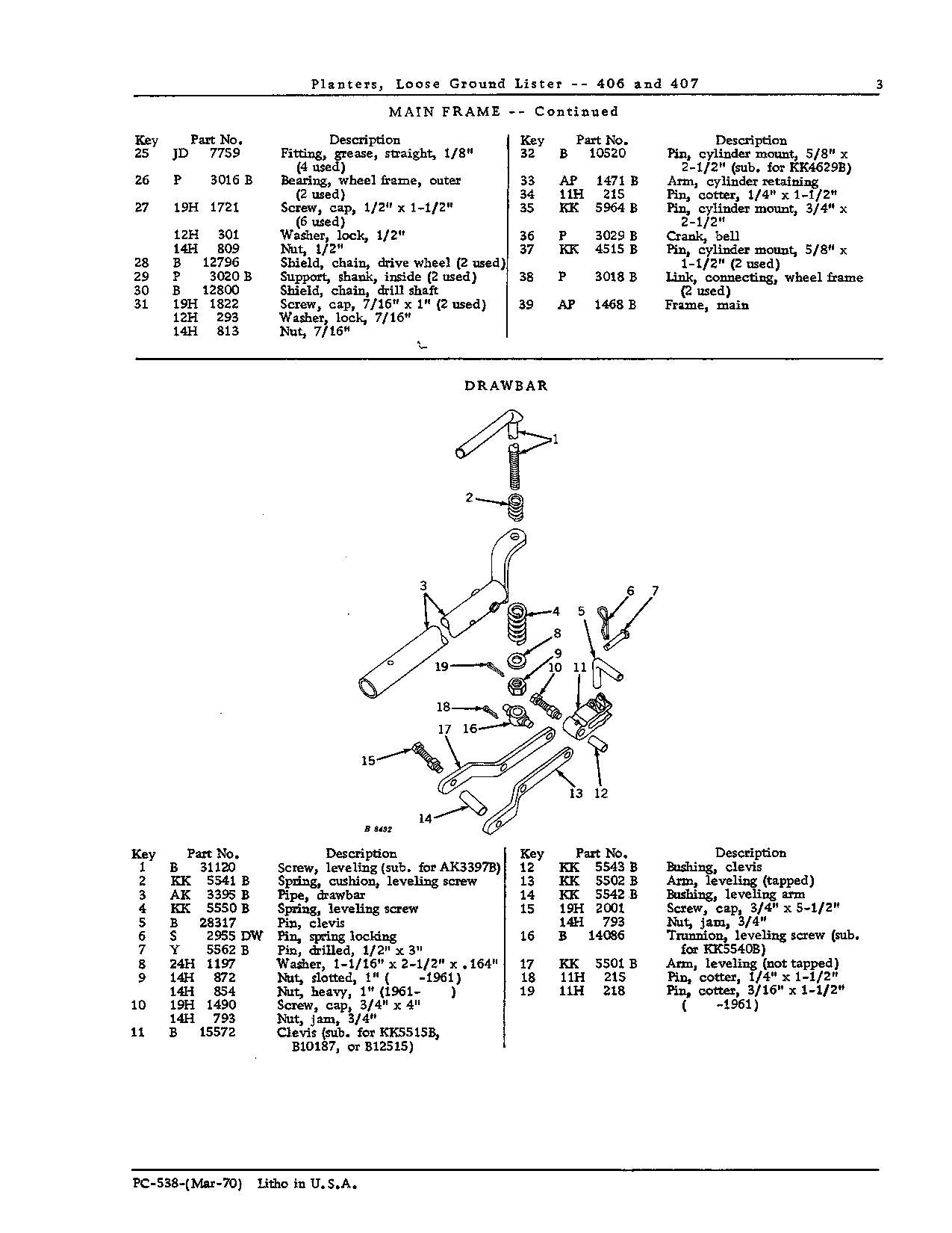 JOHN DEERE 406 407 PFLANZMASCHINE ERSATZTEILKATALOGHANDBUCH