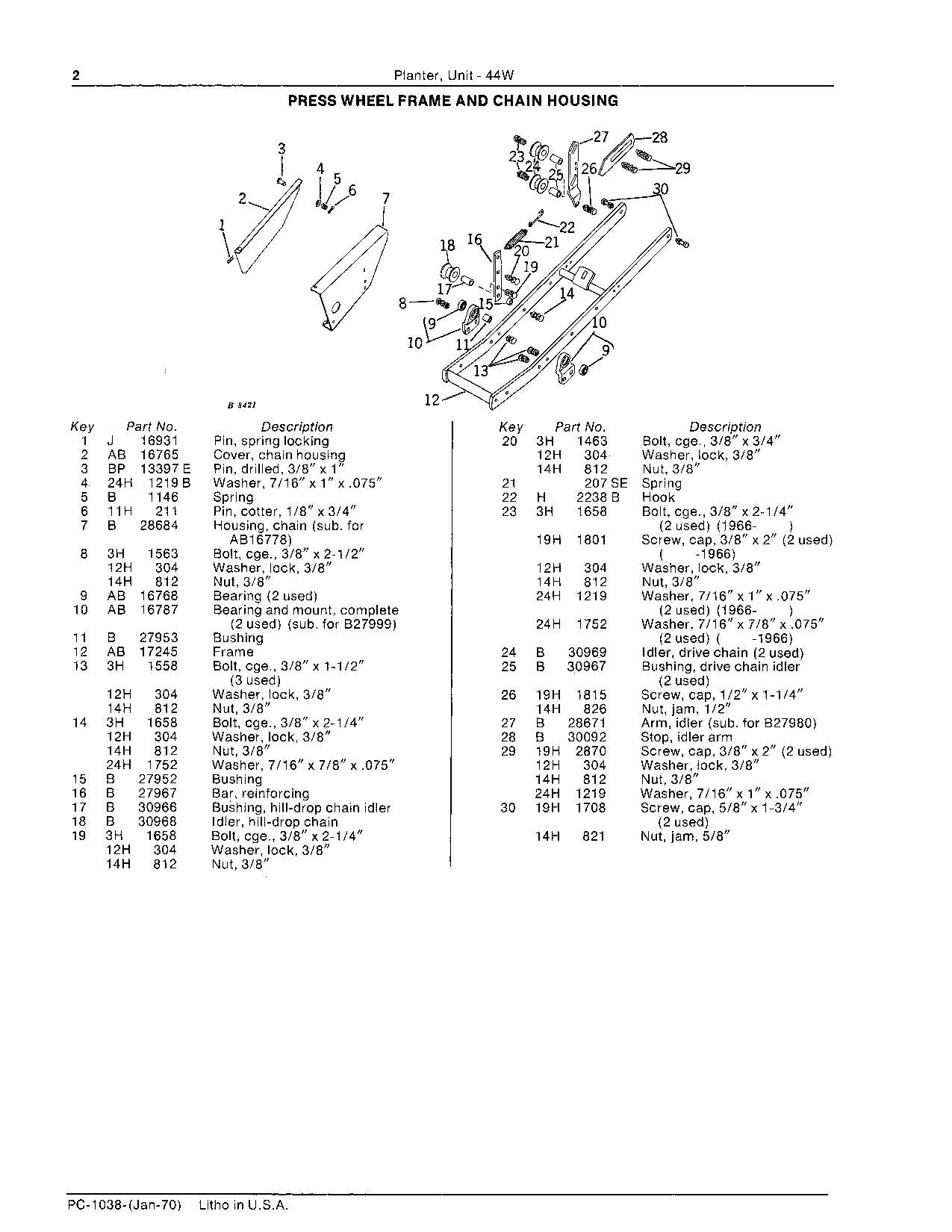 JOHN DEERE 44W PLANTER ERSATZTEILKATALOGHANDBUCH NORDAMERIKA