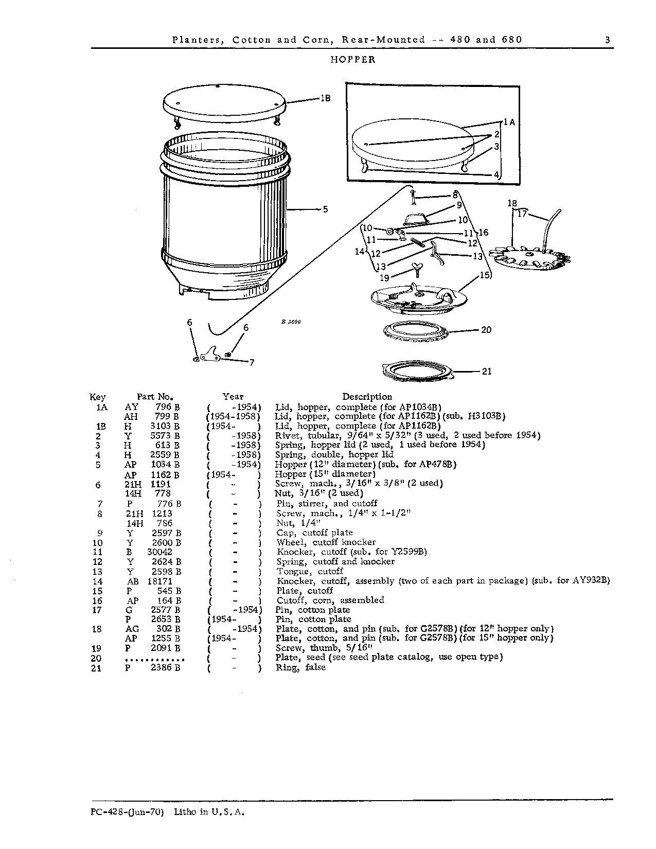 JOHN DEERE 480 680 PFLANZMASCHINE ERSATZTEILKATALOGHANDBUCH